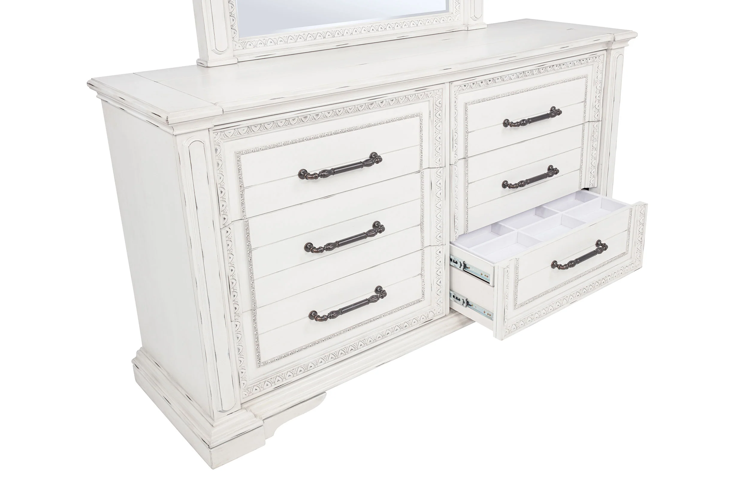 McKinney 6-Drawer Bedroom Dresser, Vintage White - Image 12