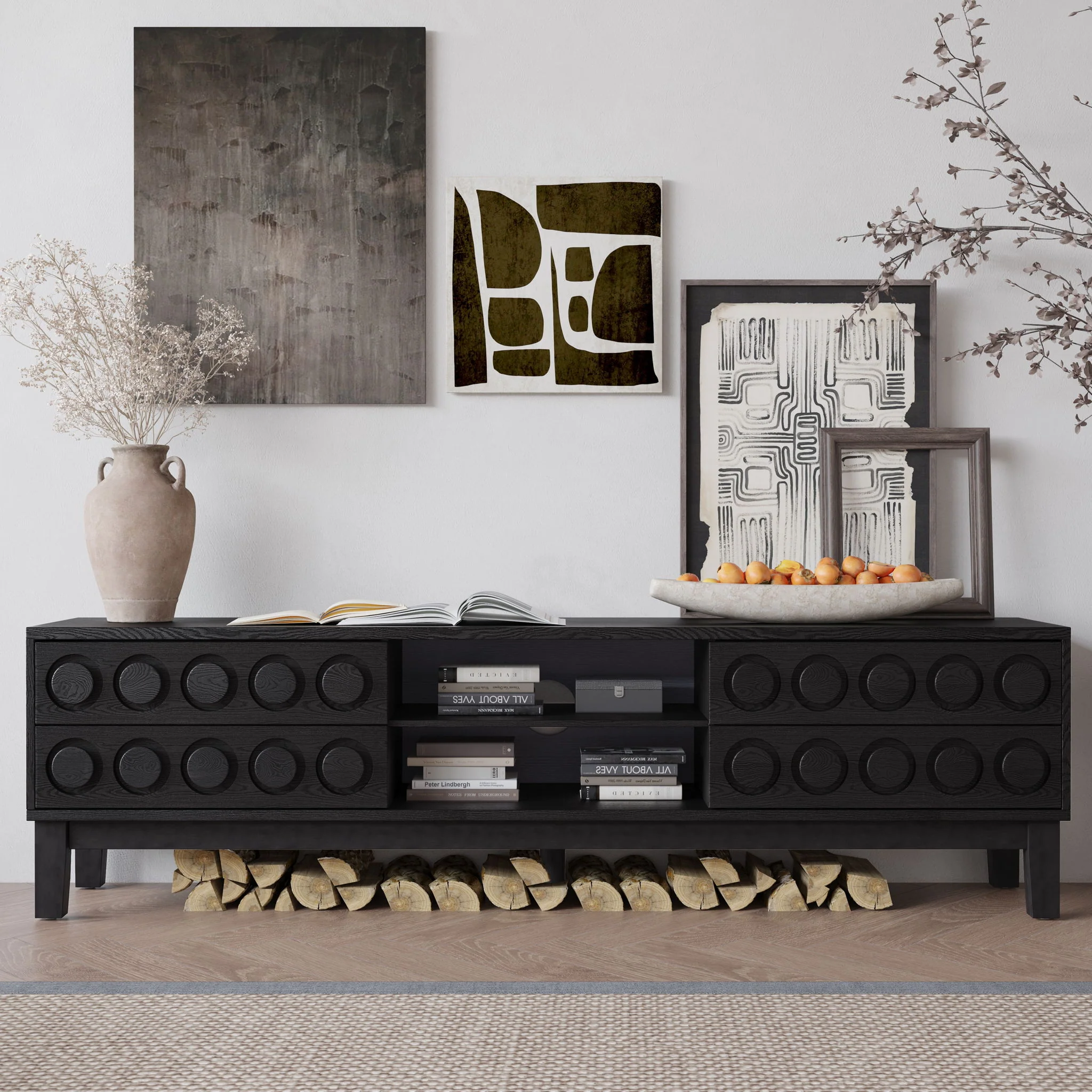 Media Console With 4 Drawers And Cable Management - Image 16