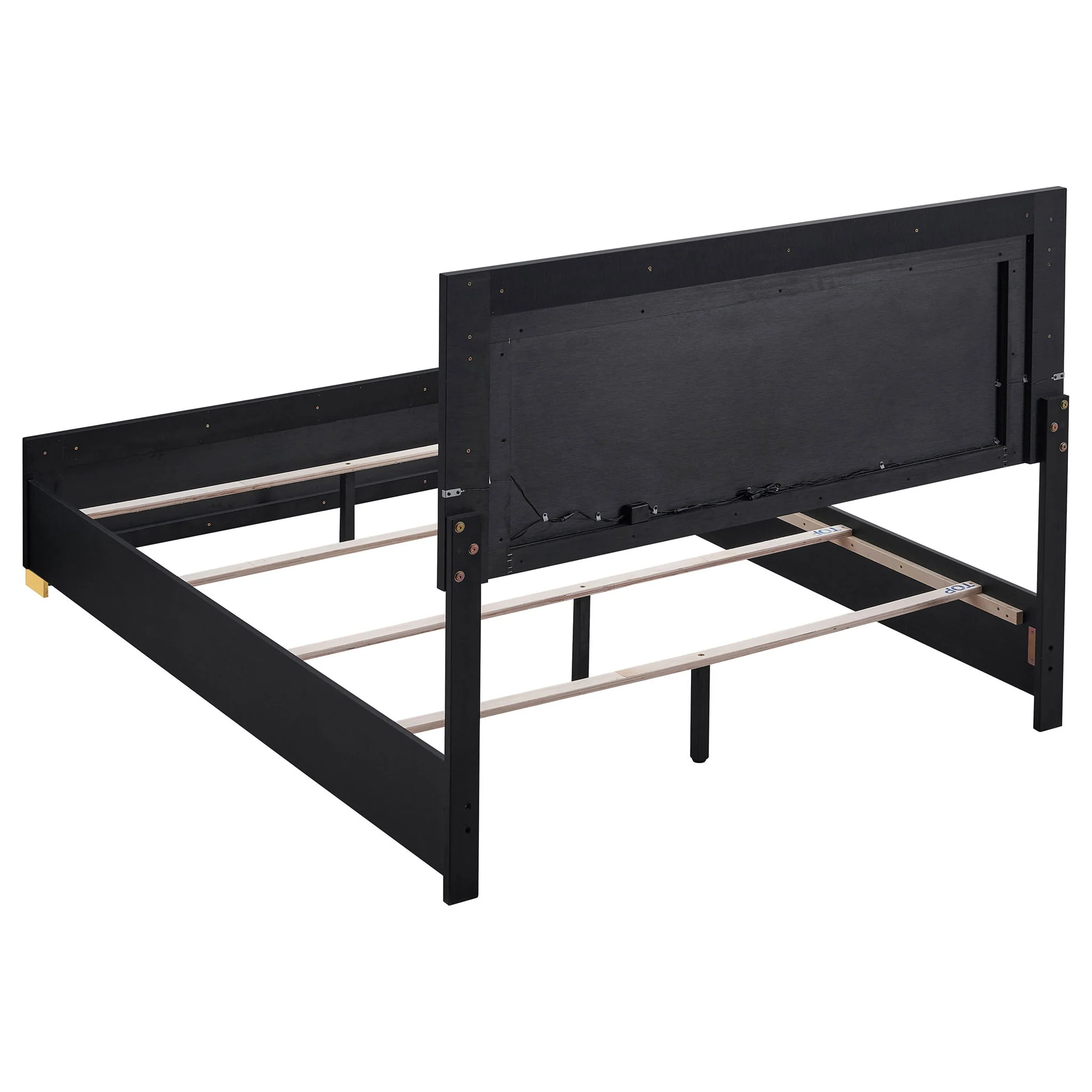 Medici - Eastern King LED Headboard Bed - Black - Image 4