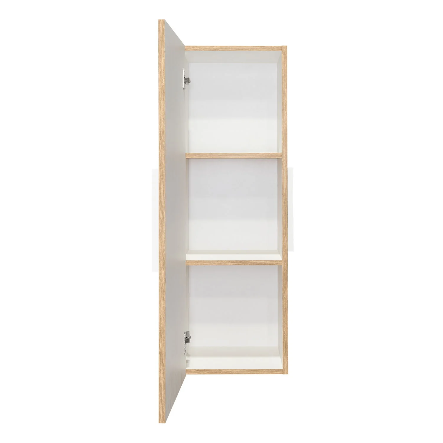 Medicine Single Door Cabinet, Three Shelves - Light Oak / White - Image 3