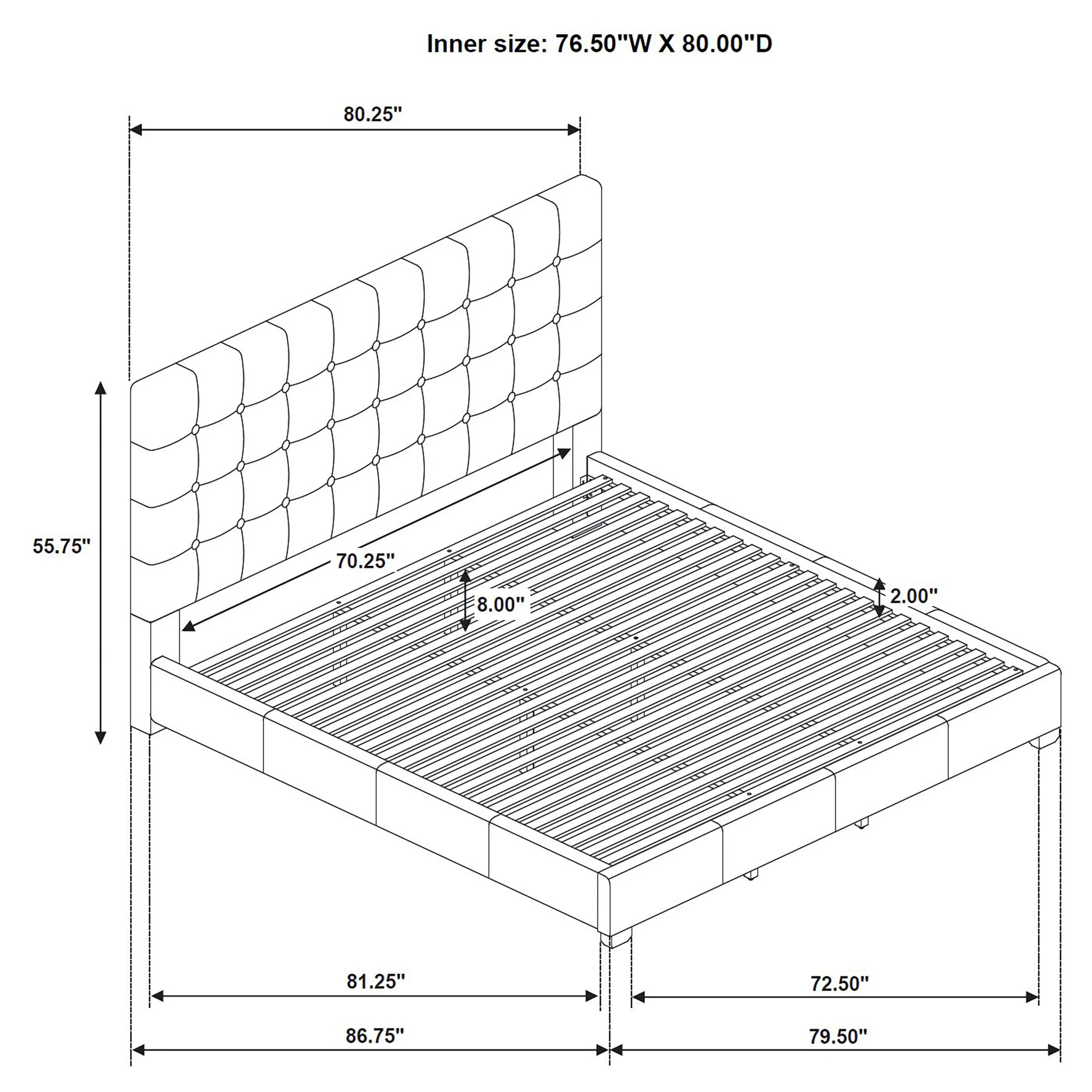 Medley Genuine Leather Eastern King Platform Bed in Tan - Image 6
