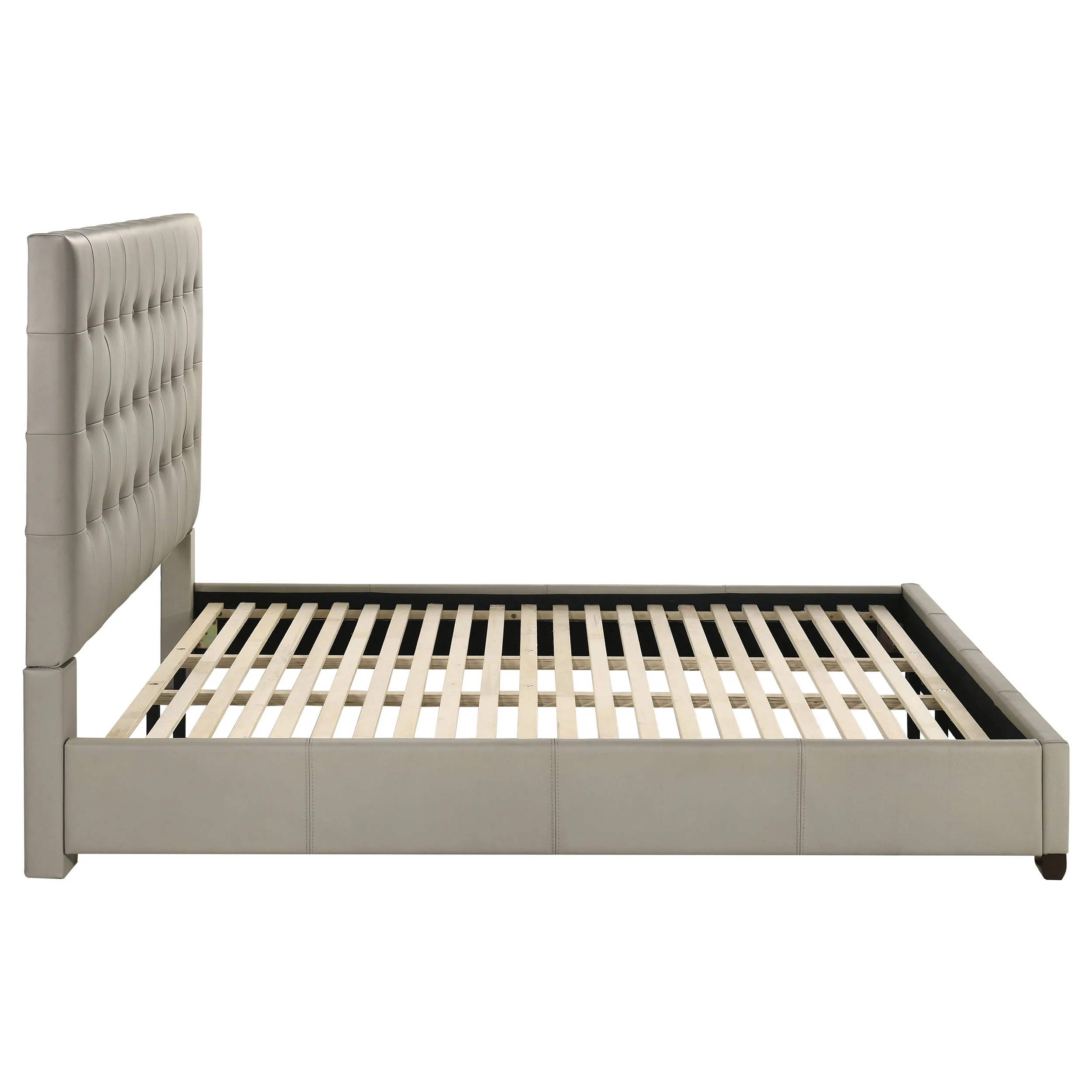 Medley Genuine Leather Eastern King Platform Bed in Tan - Image 7