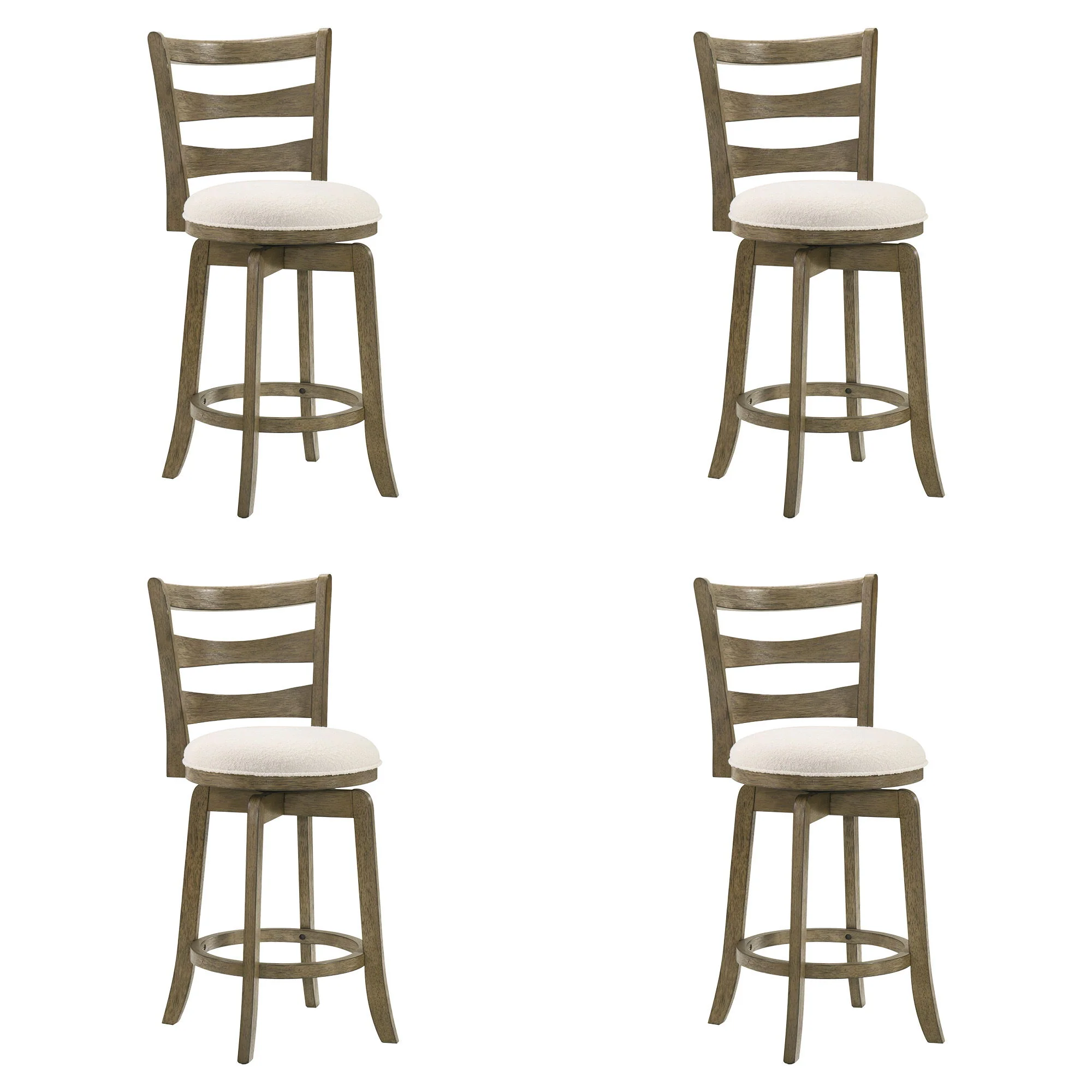 Melindra - Modern Farmhouse Swivel Wood Counter Height Kitchen Bar Stool - Image 2