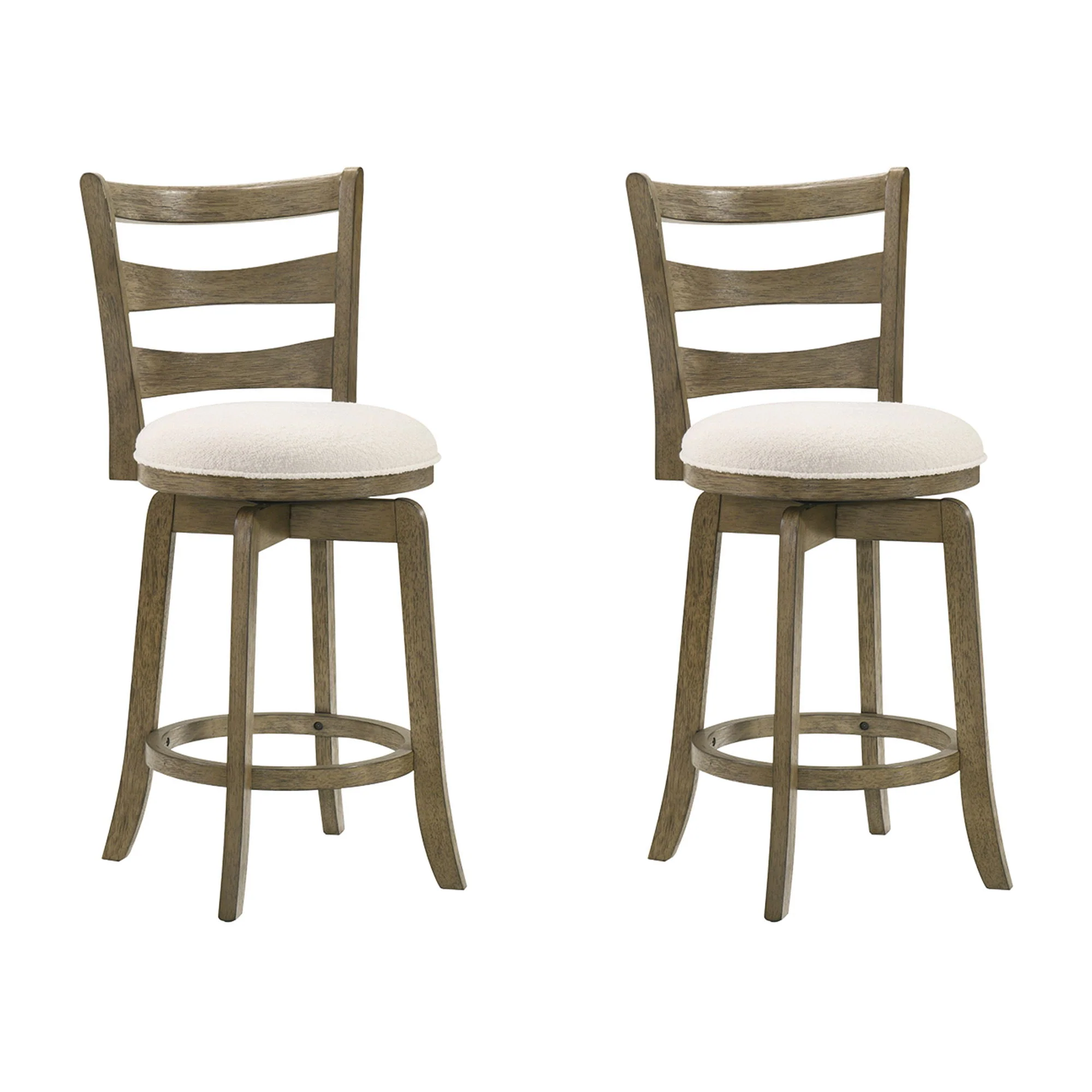 Melindra - Modern Farmhouse Swivel Wood Counter Height Kitchen Bar Stool - Image 5