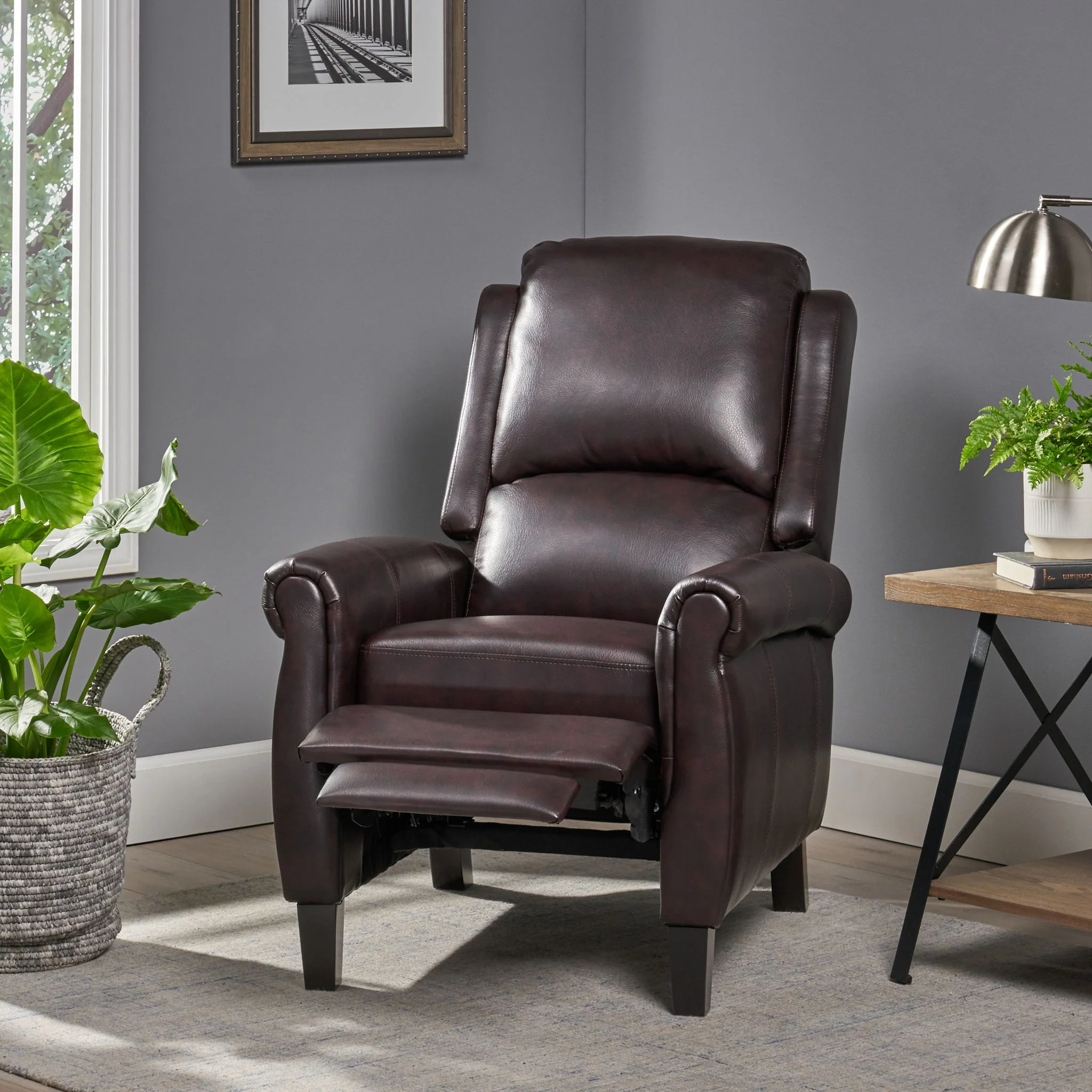 Memphis - Standard Recliner Club Chair - Burgundy - Image 5