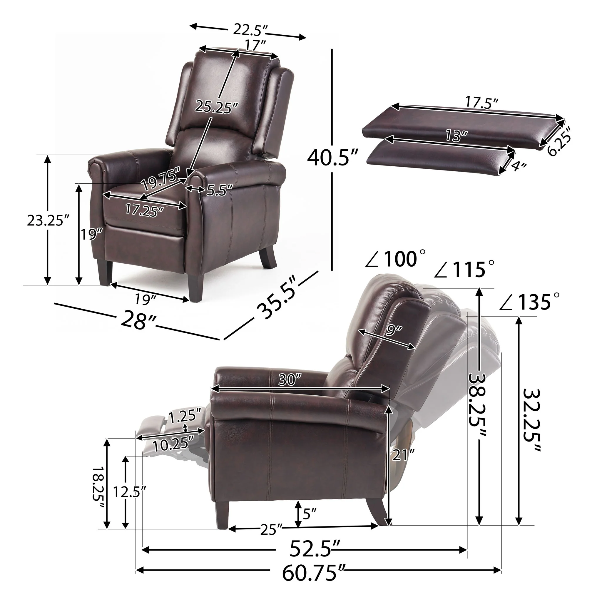 Memphis - Standard Recliner Club Chair - Burgundy - Image 7