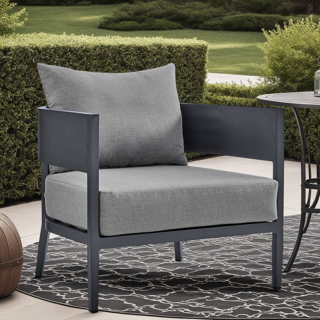 Menorca - Aluminum Outdoor Chair - Dark Gray - Image 3