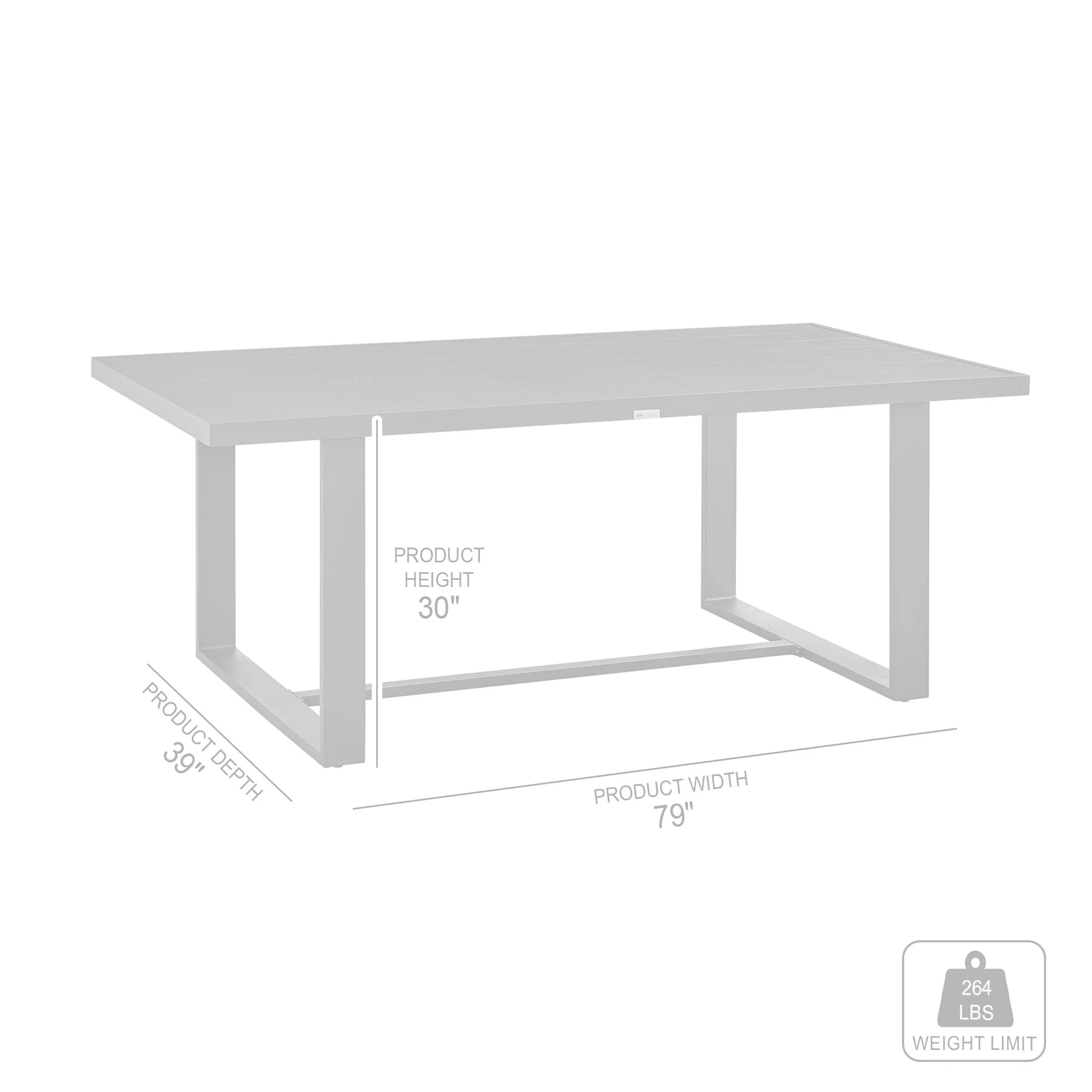 Menorca - Outdoor Patio Dining Table - Aluminum - Image 5