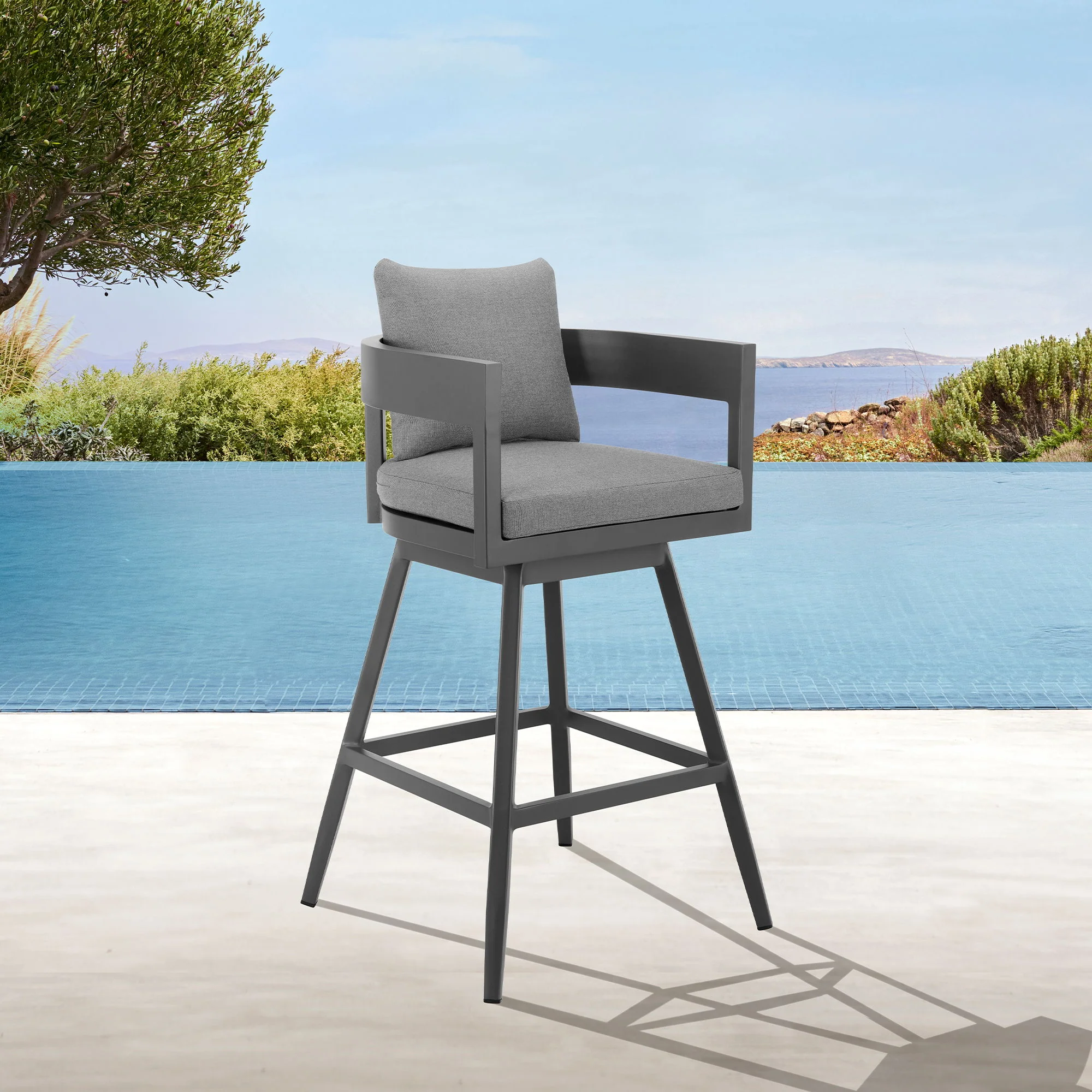 Menorca - Outdoor Patio Swivel Bar Stool - Image 11