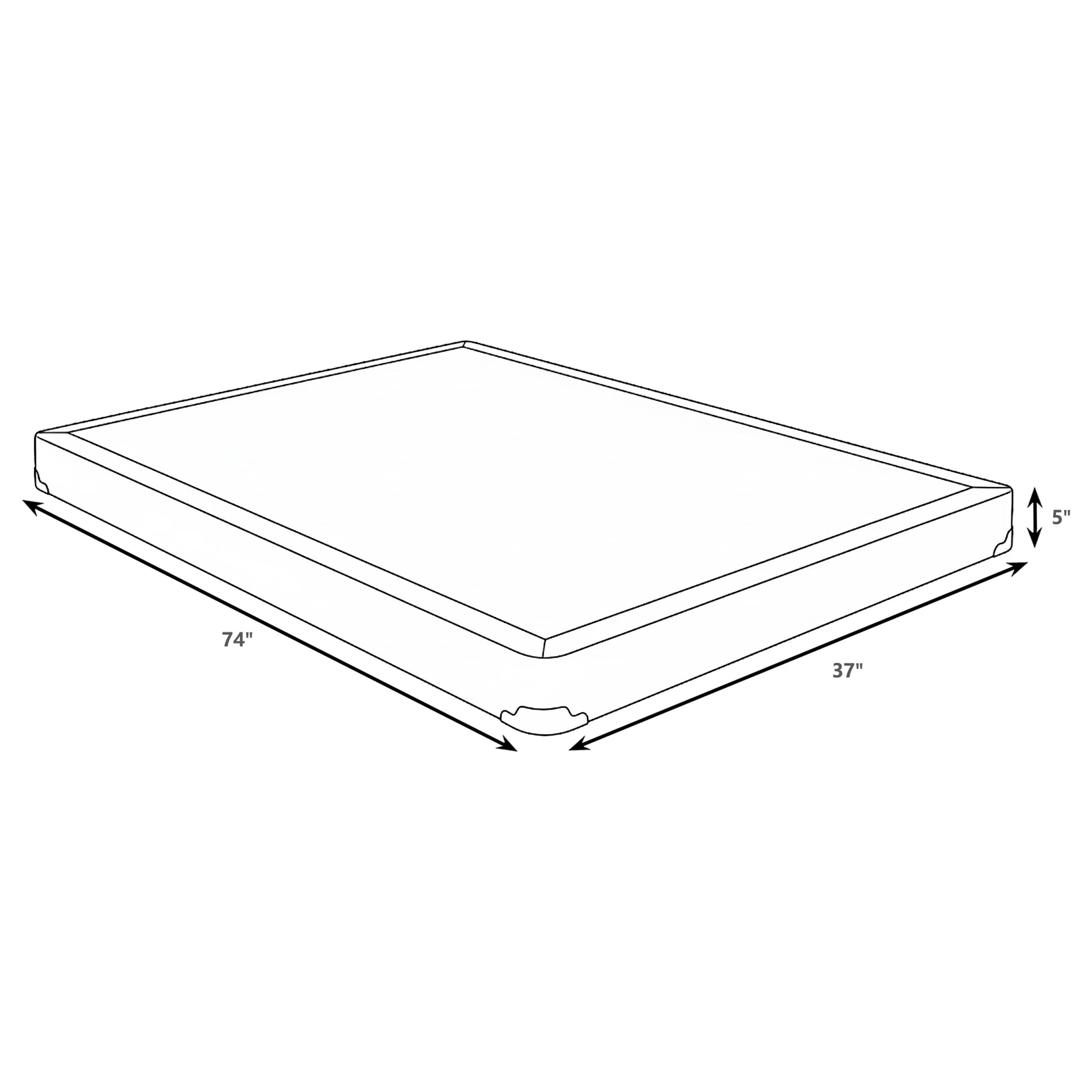 Mercer 5-inch Twin Low Profile Box Spring Foundation, Grey - Image 2