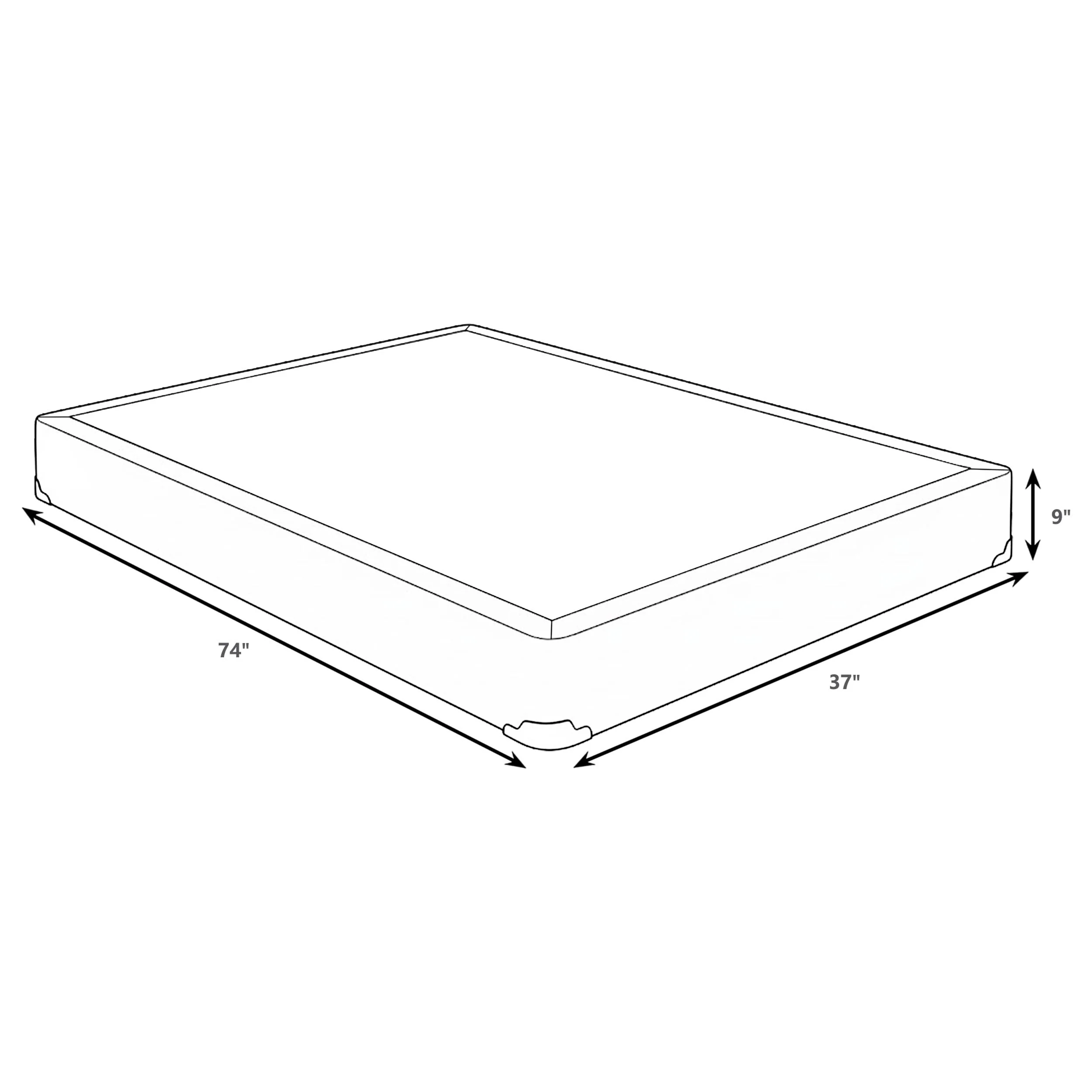 Mercer 9-inch Twin Standard Box Spring Foundation, Grey - Image 2