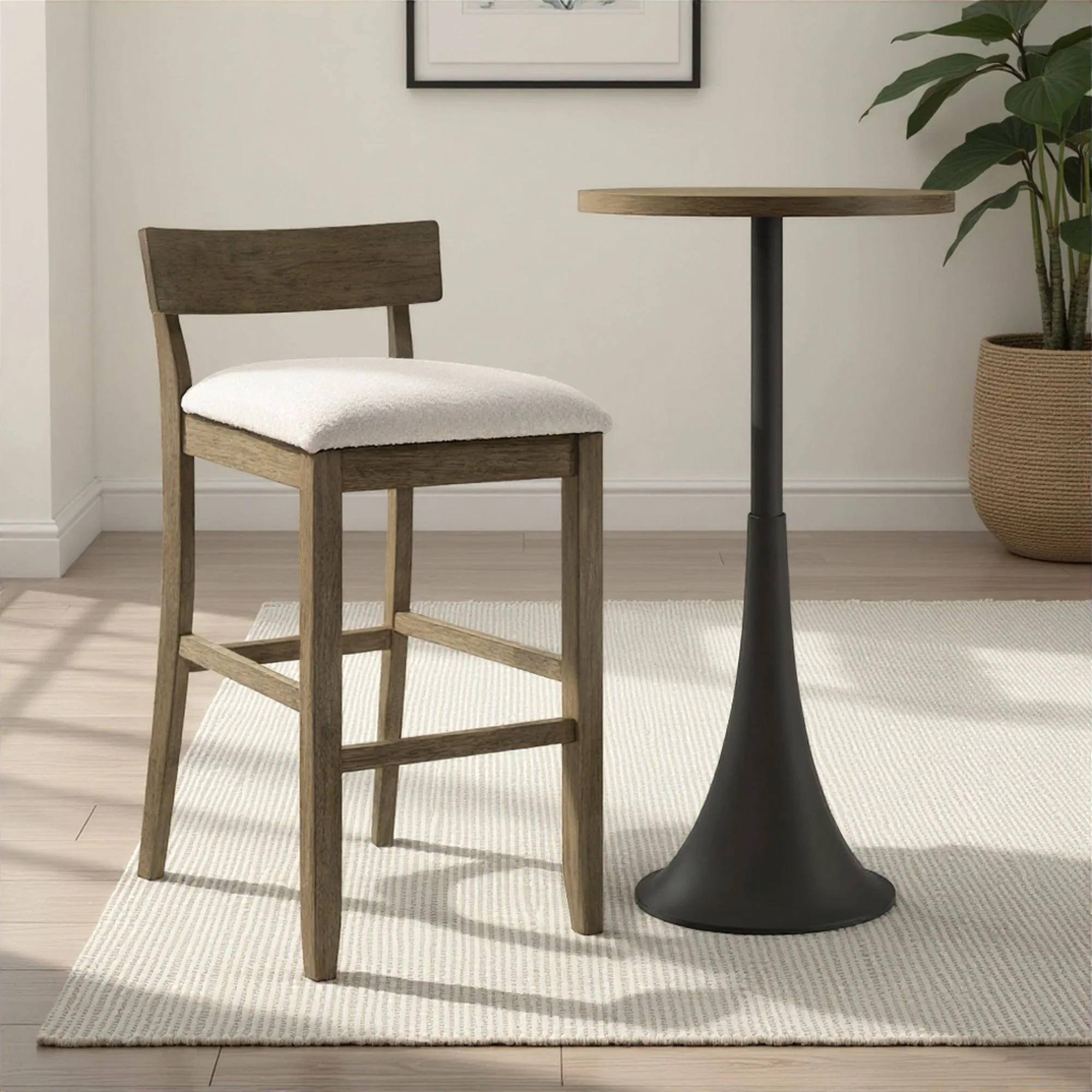 Merie - Modern Transitional Wood Bar Height Kitchen Bar Stool - Image 24