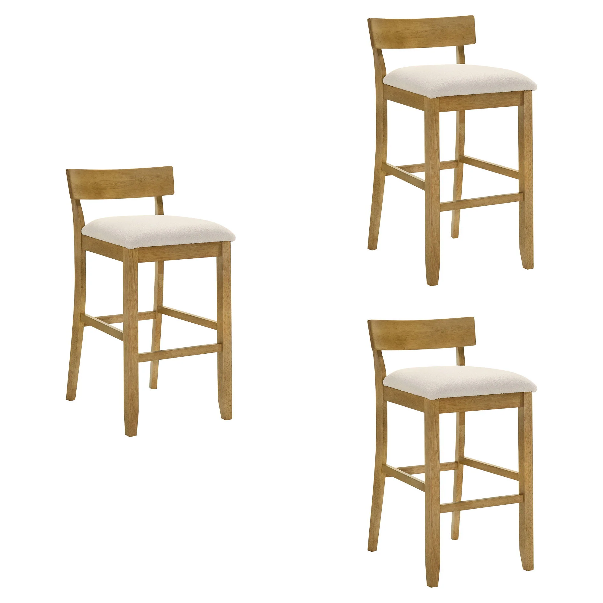 Merie - Modern Transitional Wood Bar Height Kitchen Bar Stool - Image 4