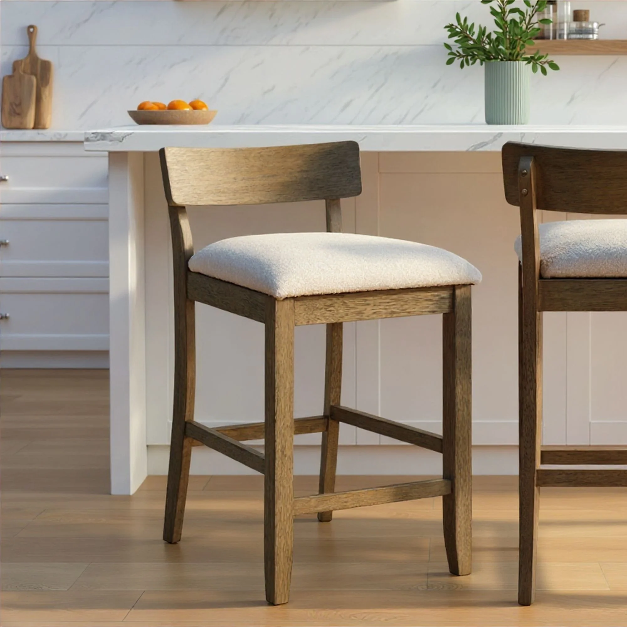 Merie - Modern Transitional Wood Counter Height Kitchen Bar Stool - Image 18