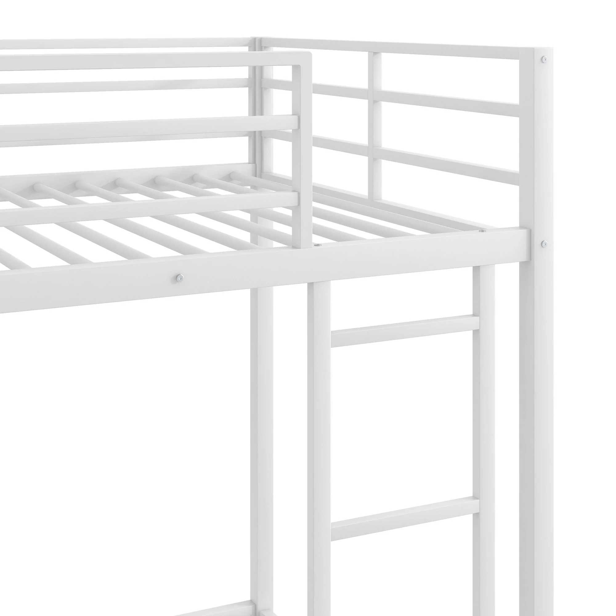 Metal Bunk Bed, Low Bunk Bed With Ladder - Image 43