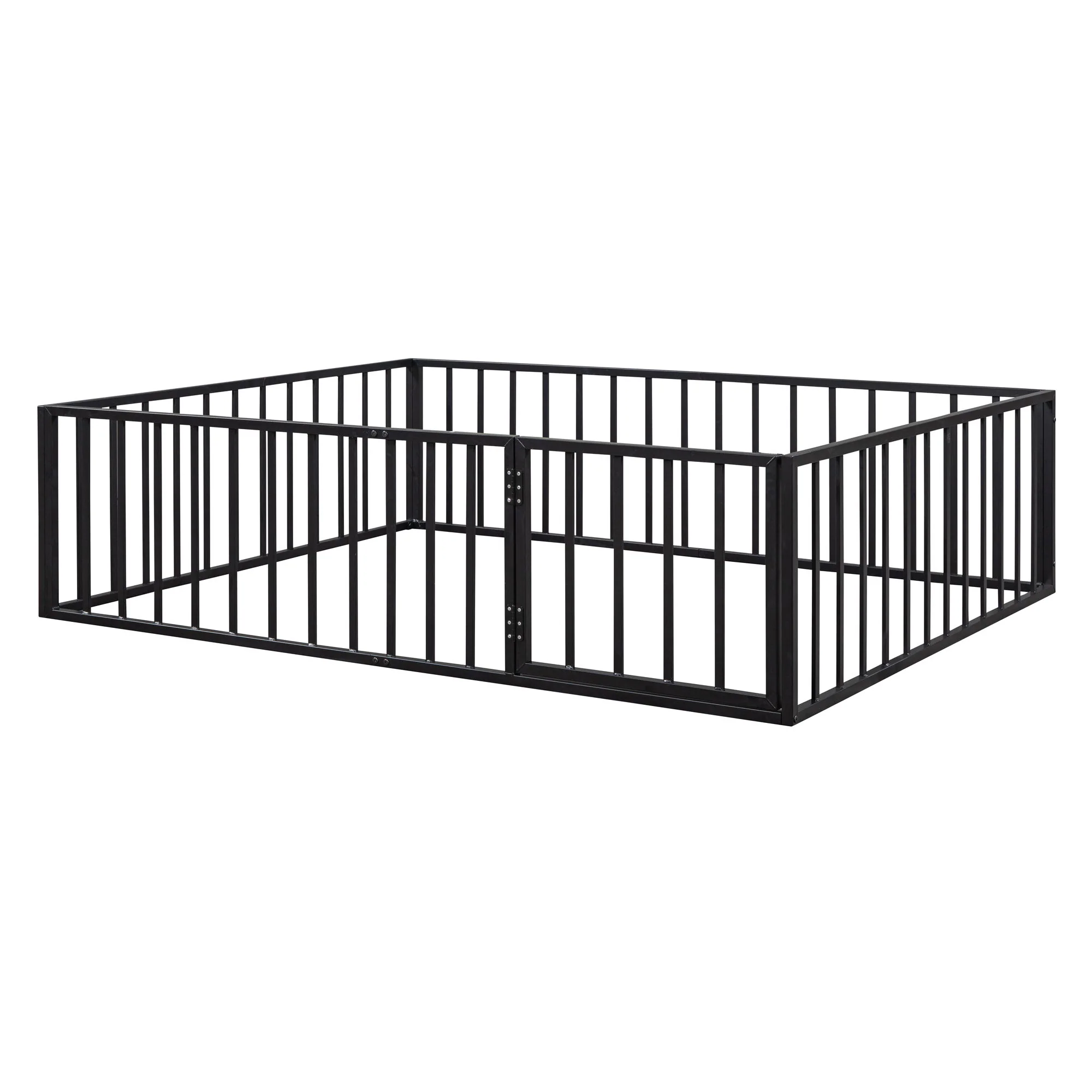 Metal Floor Bed Frame With Fence And Door - Image 32