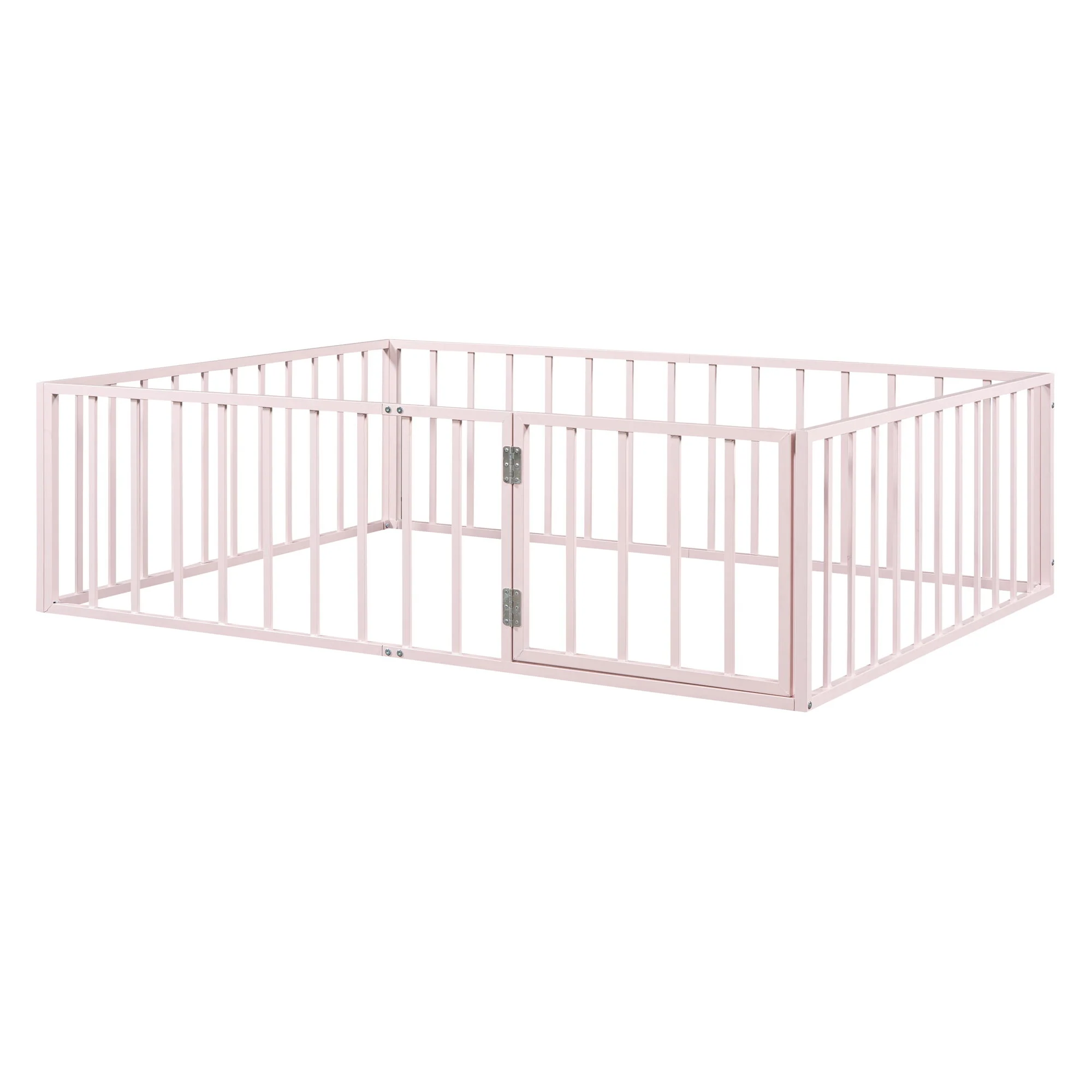 Metal Floor Bed Frame With Fence And Door - Image 43