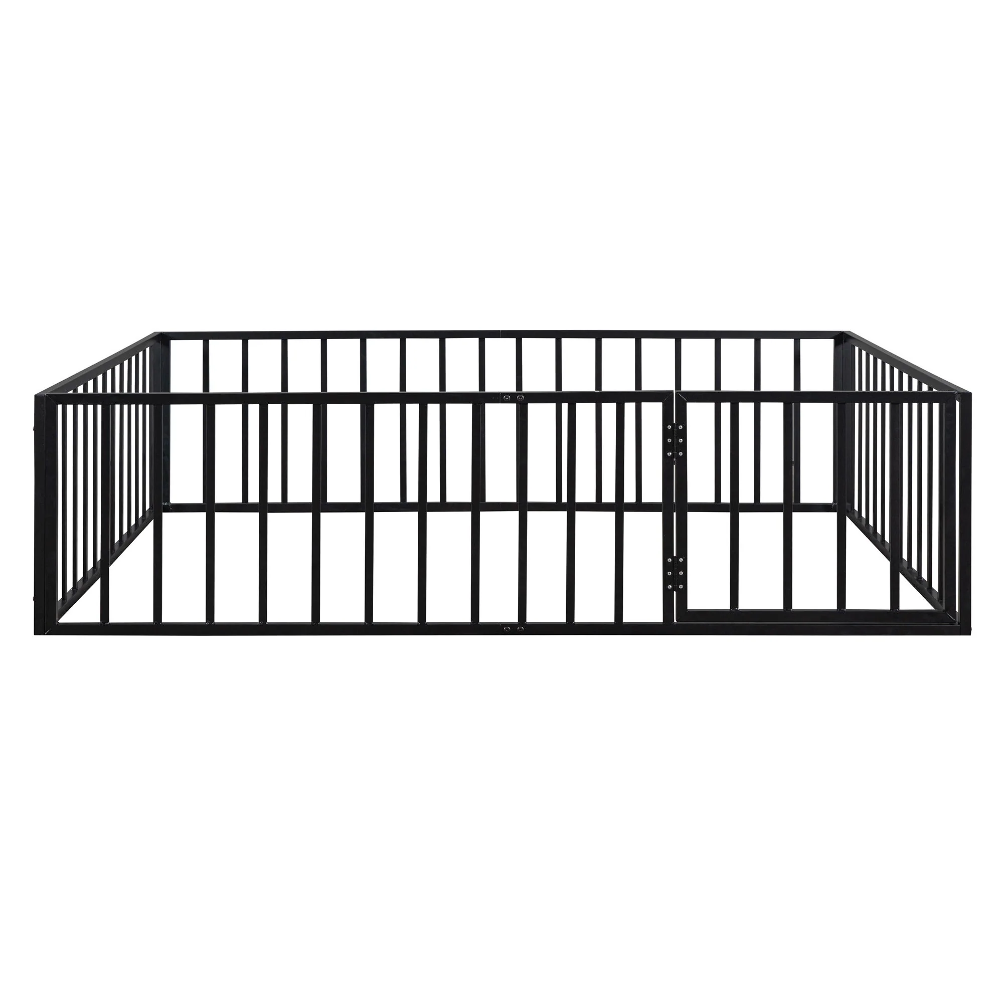 Metal Floor Bed Frame With Fence And Door - Image 44