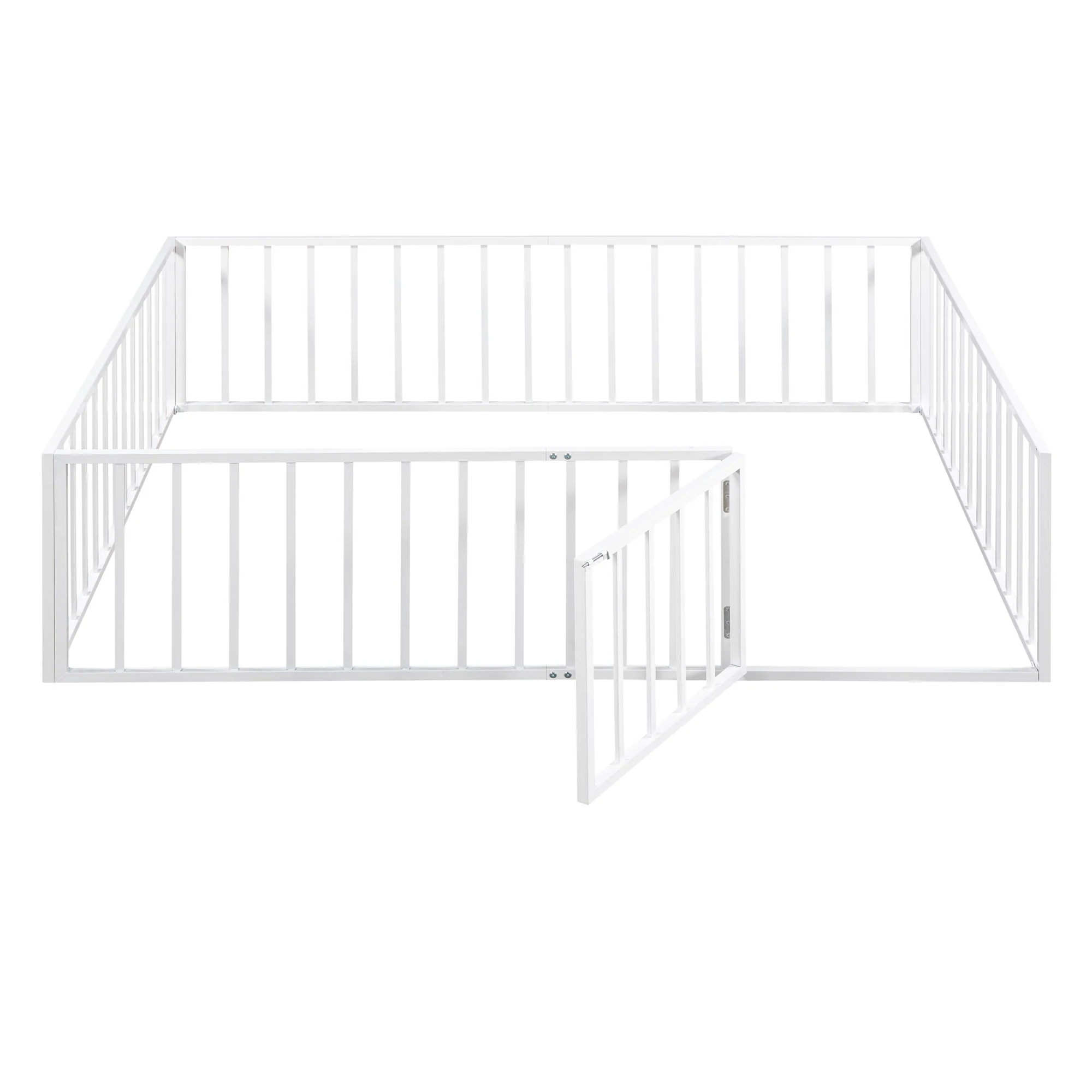 Metal Floor Bed Frame With Fence And Door - Image 46