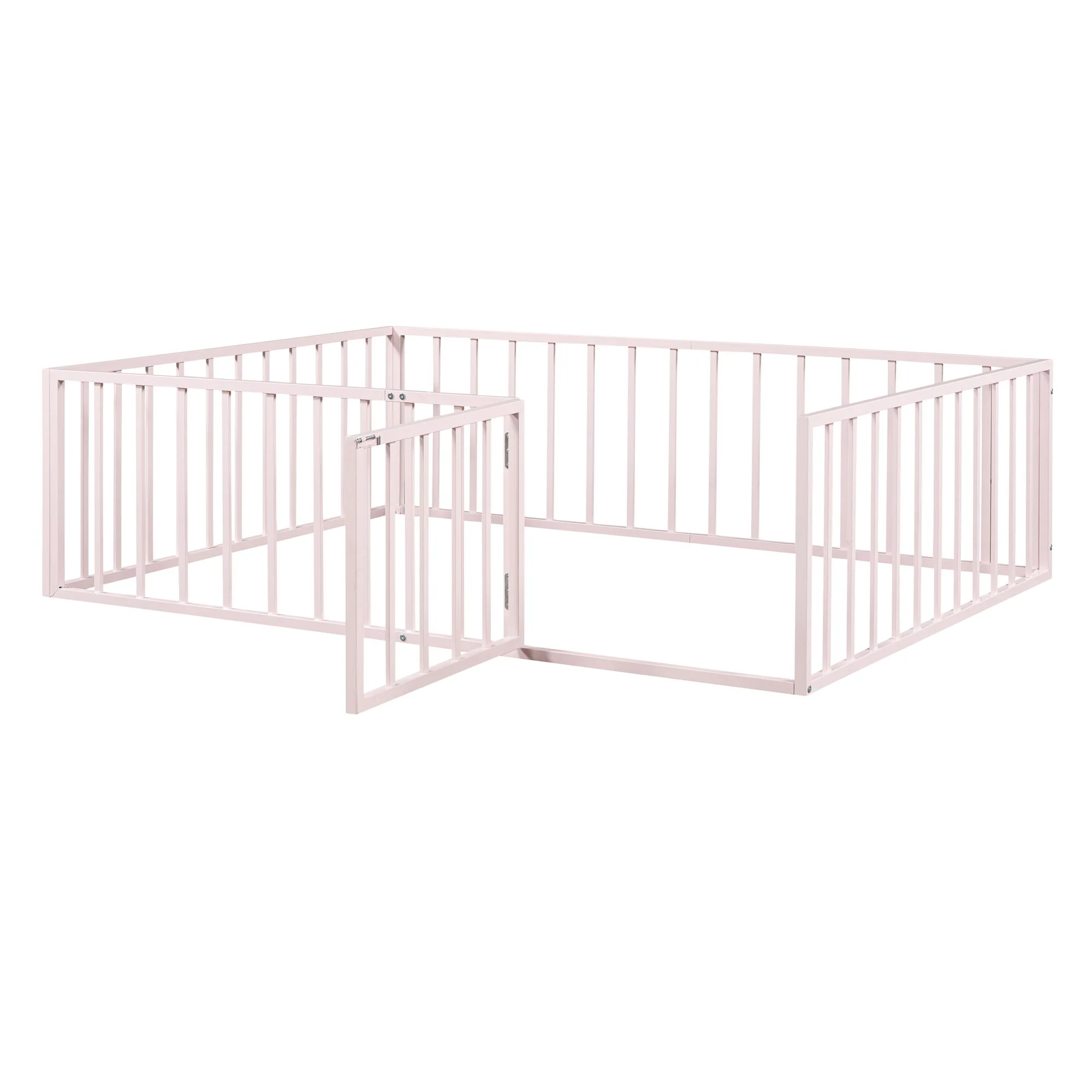 Metal Floor Bed Frame With Fence And Door - Image 71