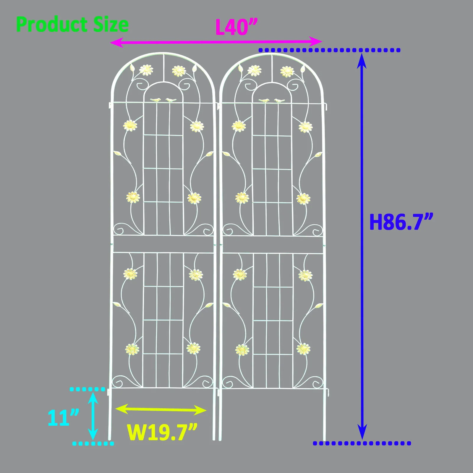 Metal Garden Trellis Rustproof Trellis For Climbing Plant Outdoor Flower Support - Image 27