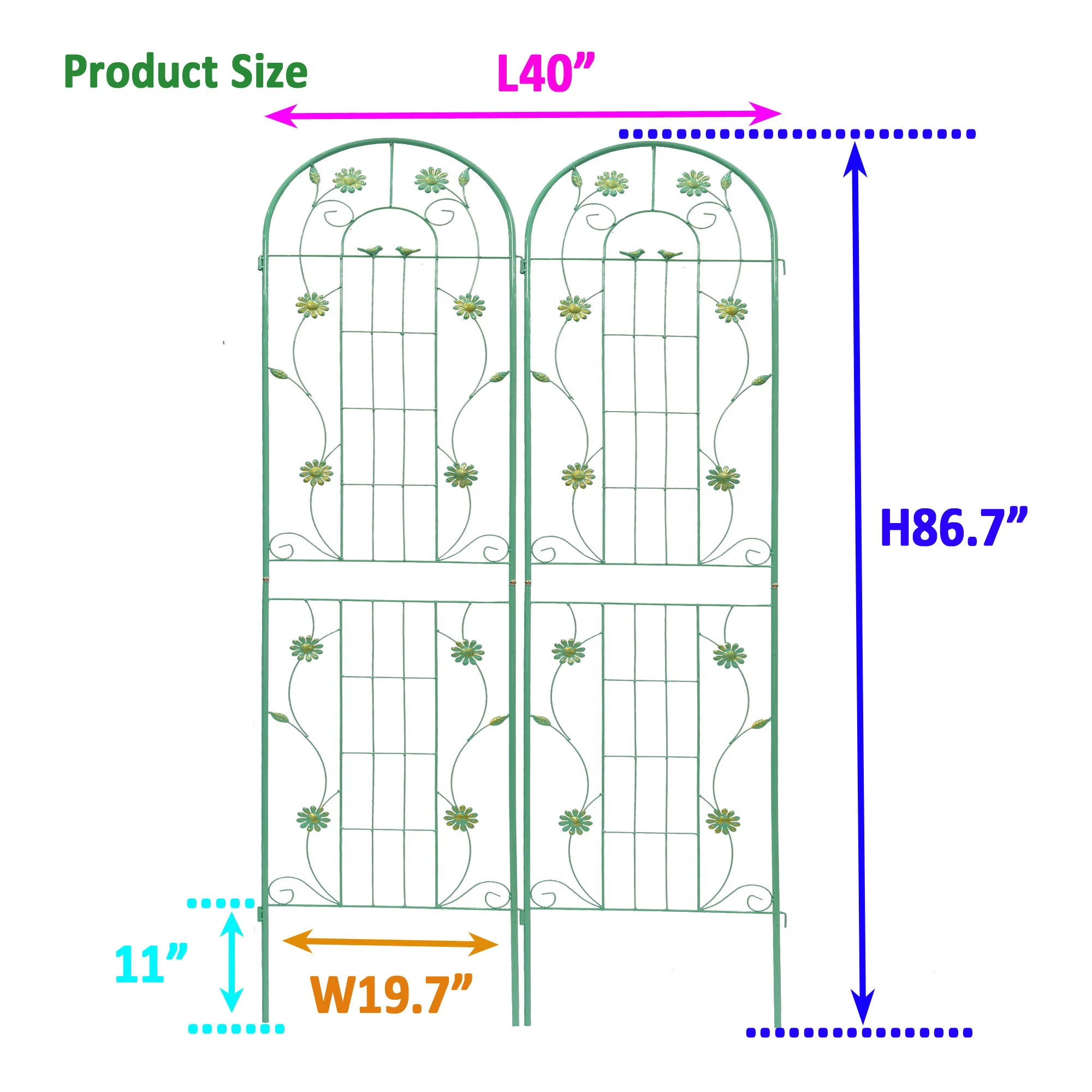 Metal Garden Trellis Rustproof Trellis For Climbing Plant Outdoor Flower Support - Image 7