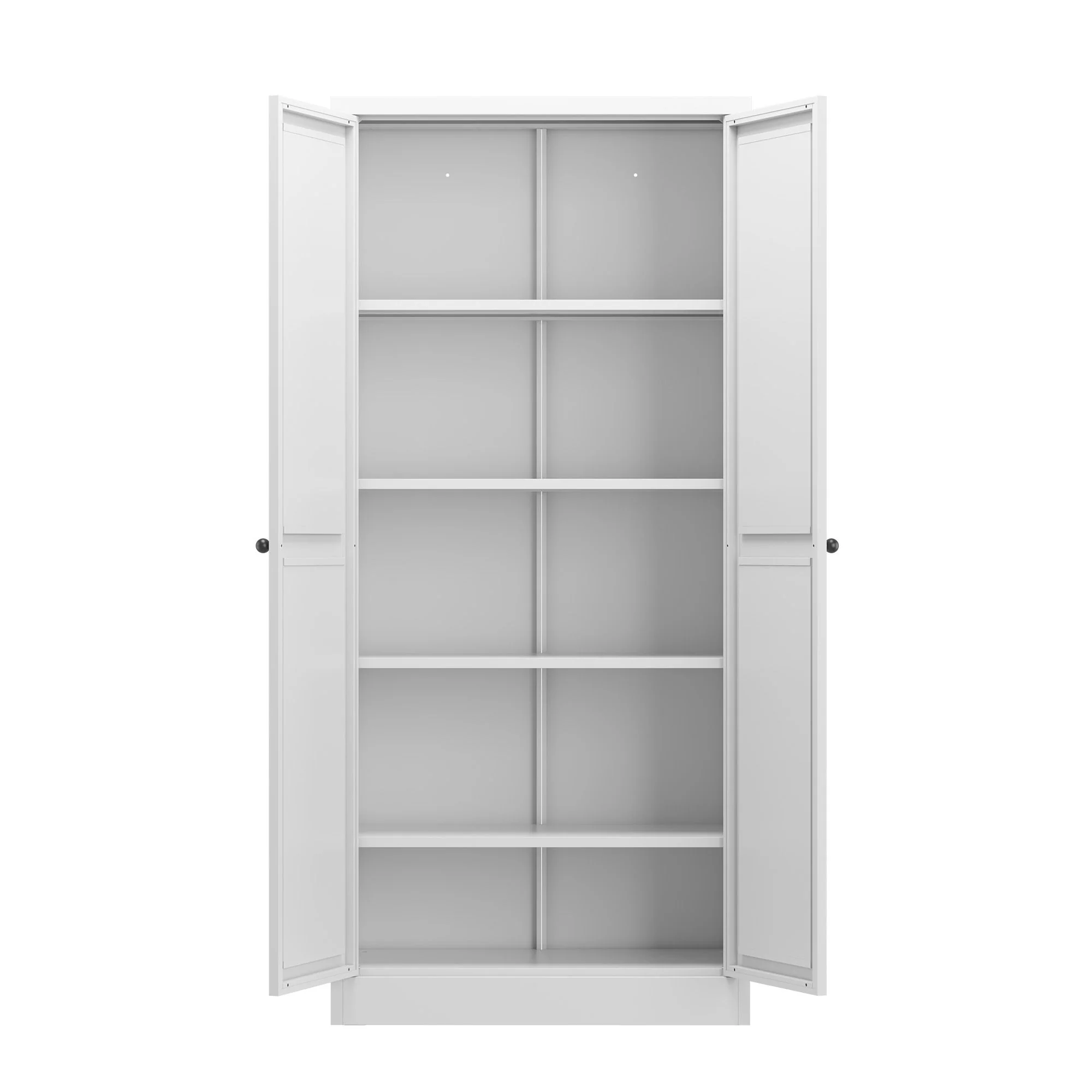 Metal Kitchen Pantry Cabinet With Adjustable Storage And 4 Heavy Duty Shelves - White - Image 9