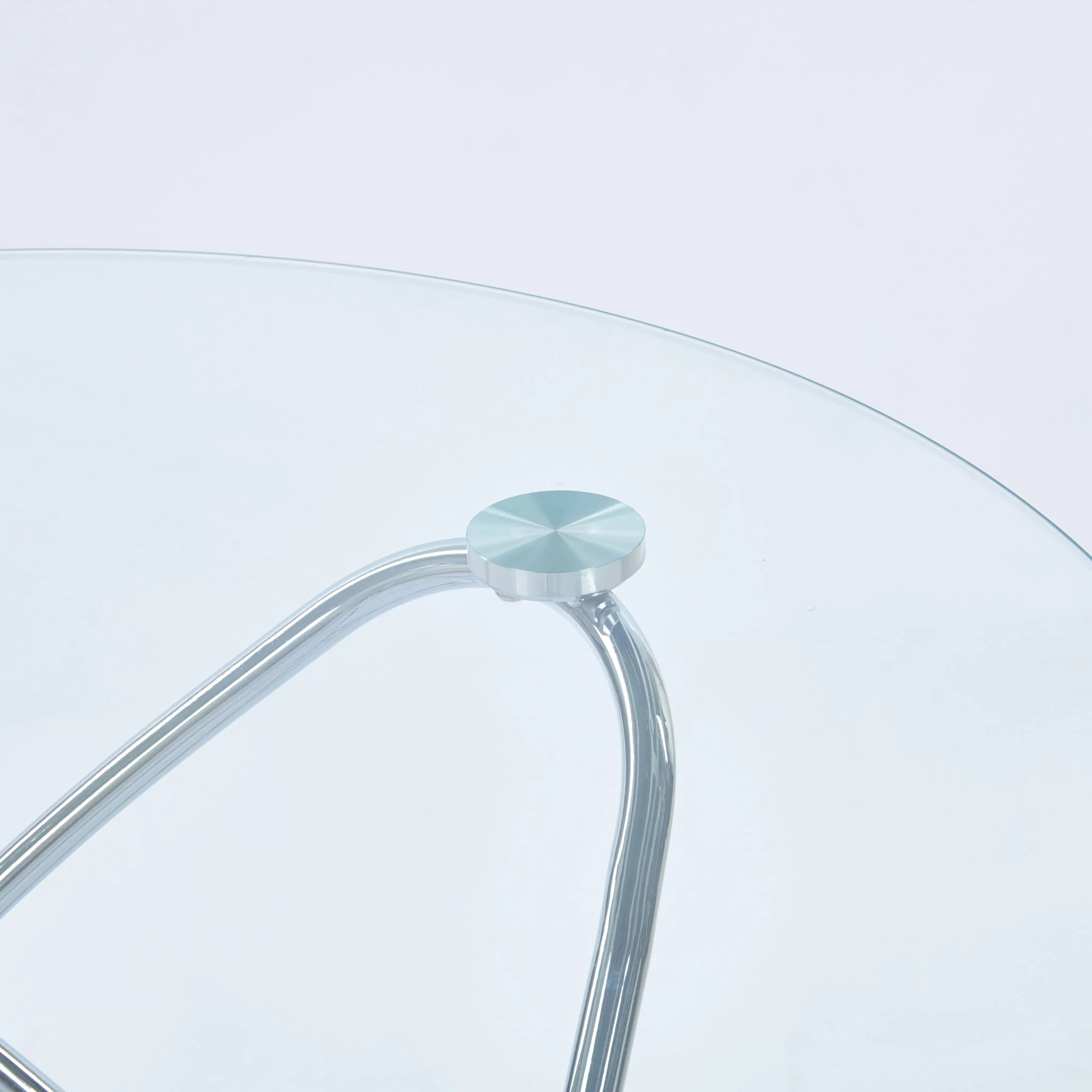 Metal Leg Dining Table With Tempered Glass Top - Image 4