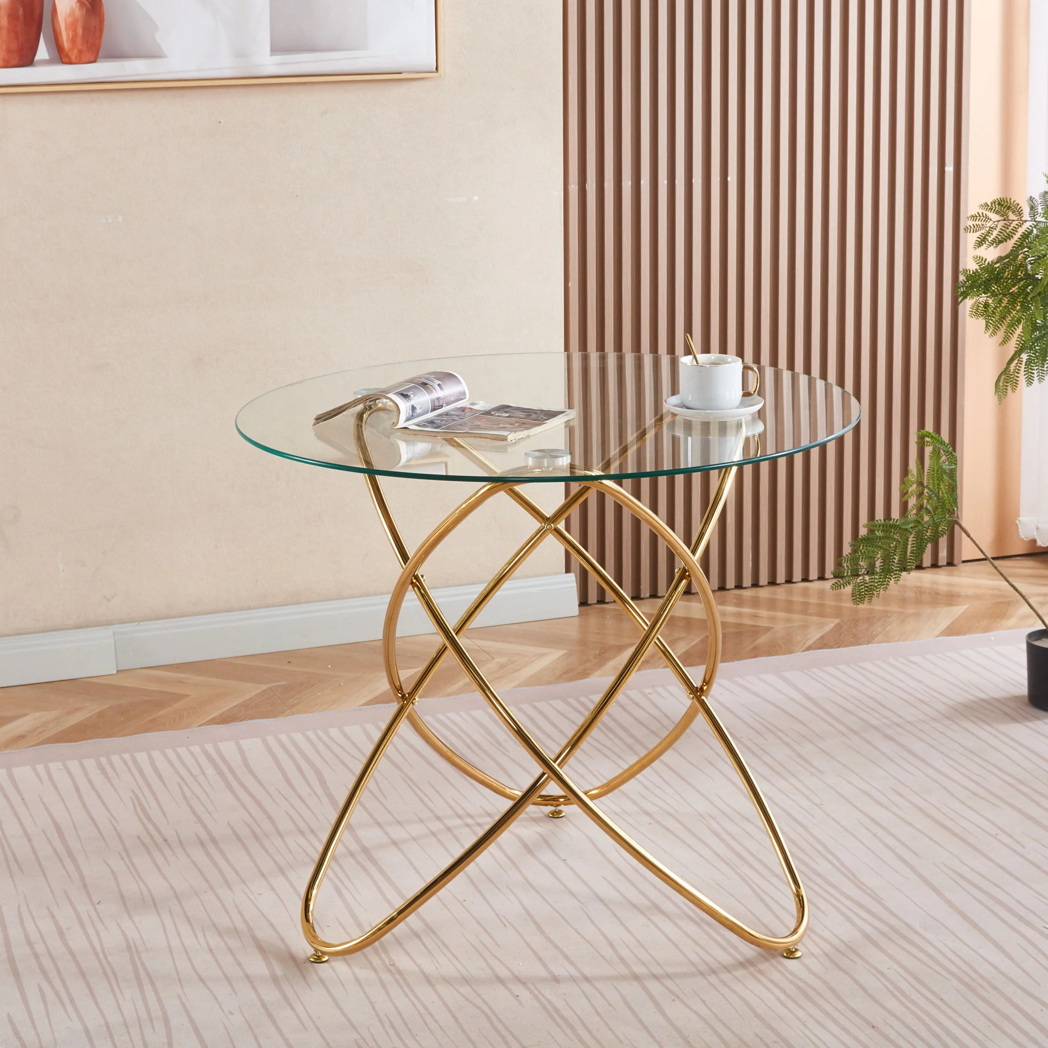 Metal Leg Dining Table With Tempered Glass Top - Image 8