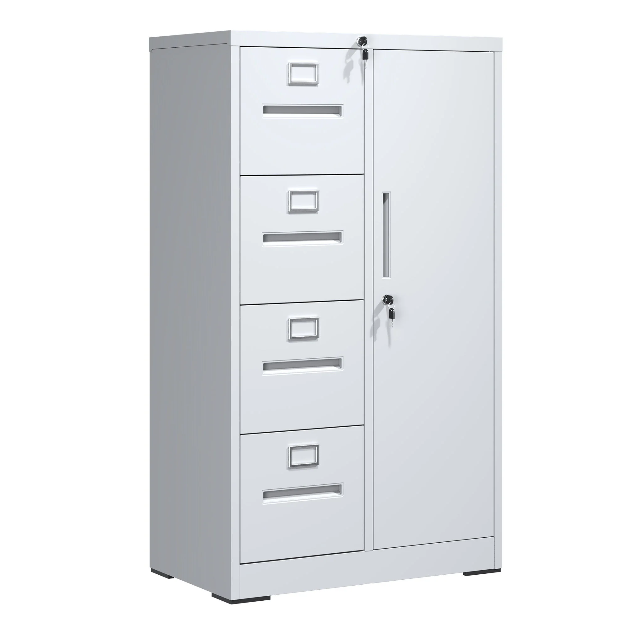 Metal Storage Vertical Filing Cabinet With Lock, 4 Drawers, 1 Door, Steel Construction, School / Office Use - Image 6