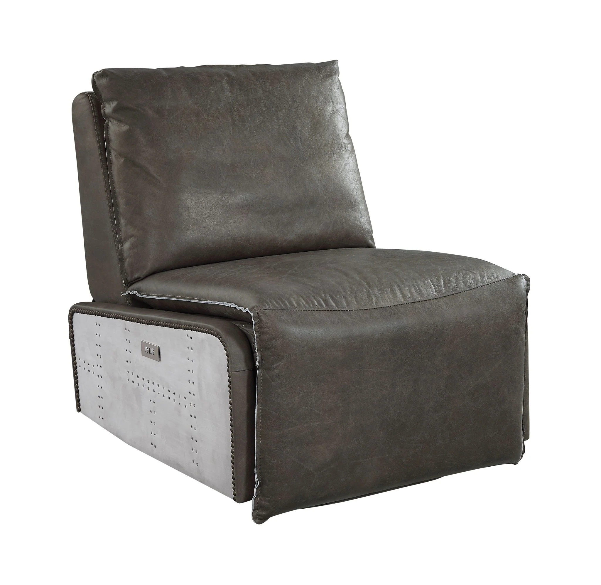 Metier - Power Motion Recliner - Gray / Aluminum - Image 8