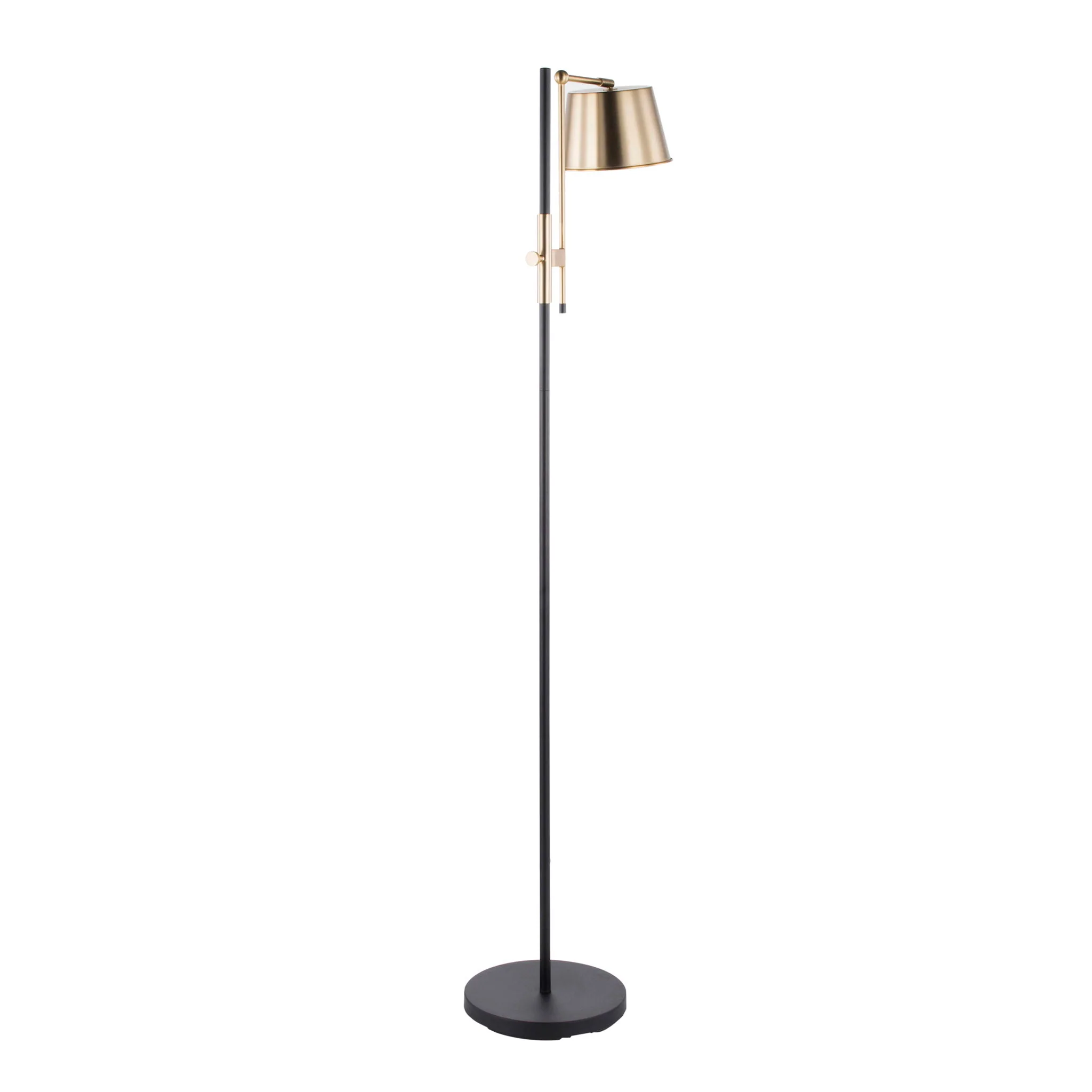 Metric - Industrial Floor Lamp - Black / Antique Brass - Image 2