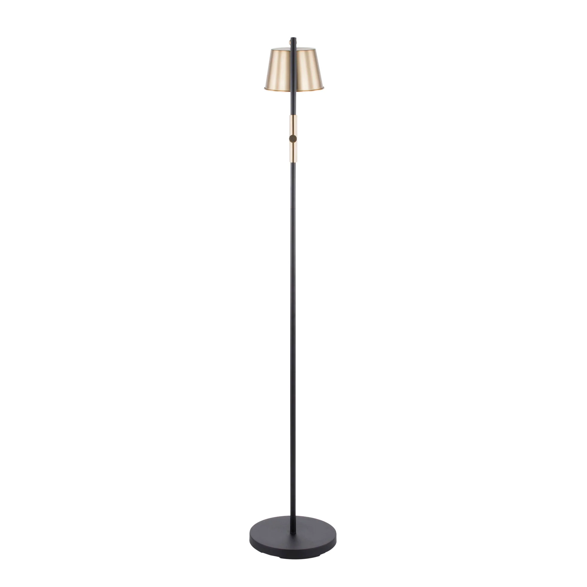 Metric - Industrial Floor Lamp - Black / Antique Brass - Image 4