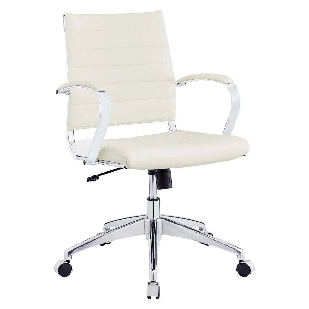 Mid Back Ribbed Vinyl Office Chair — Ergonomic Swivel Task Seating for Workspace - Image 19