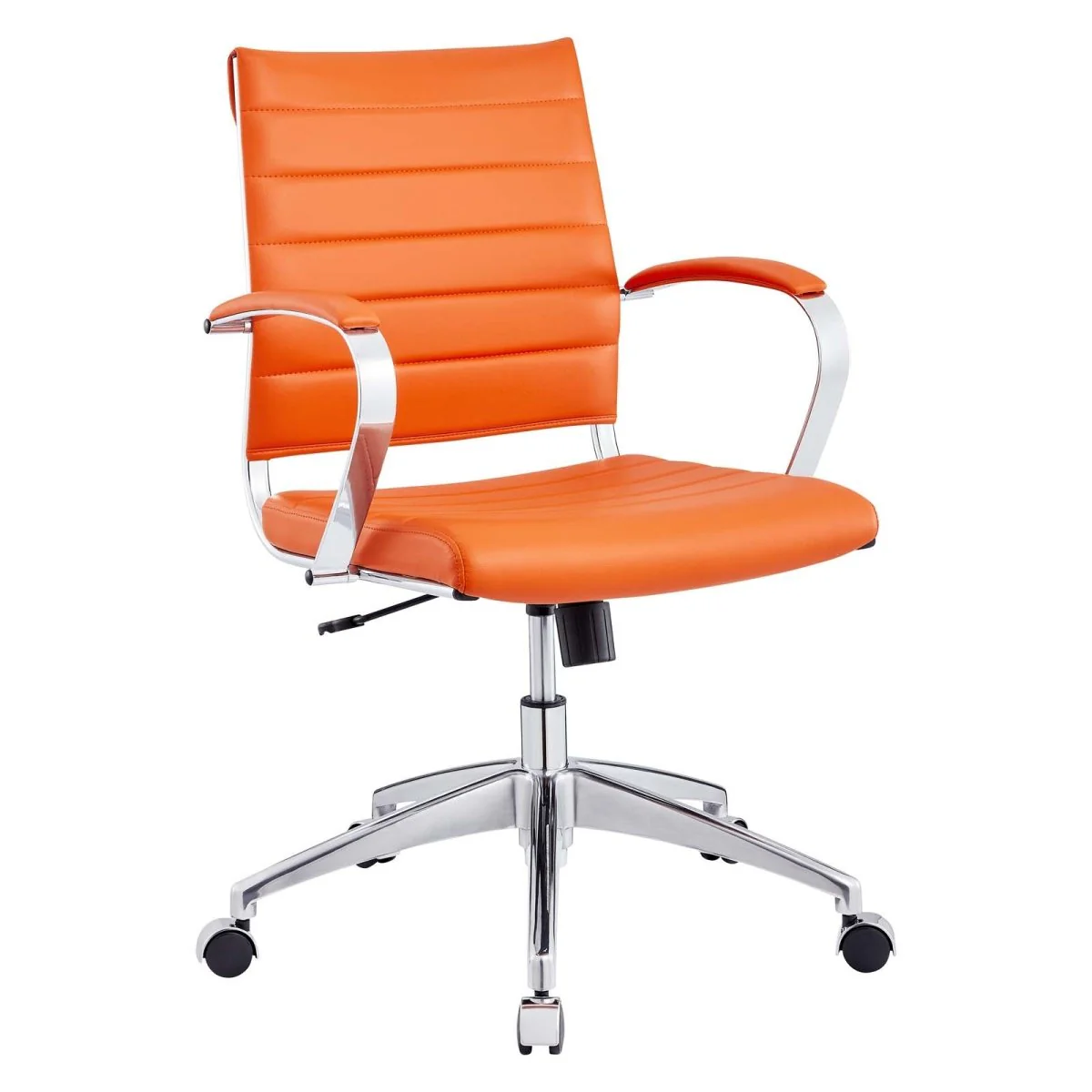 Mid Back Ribbed Vinyl Office Chair — Ergonomic Swivel Task Seating for Workspace - Image 29