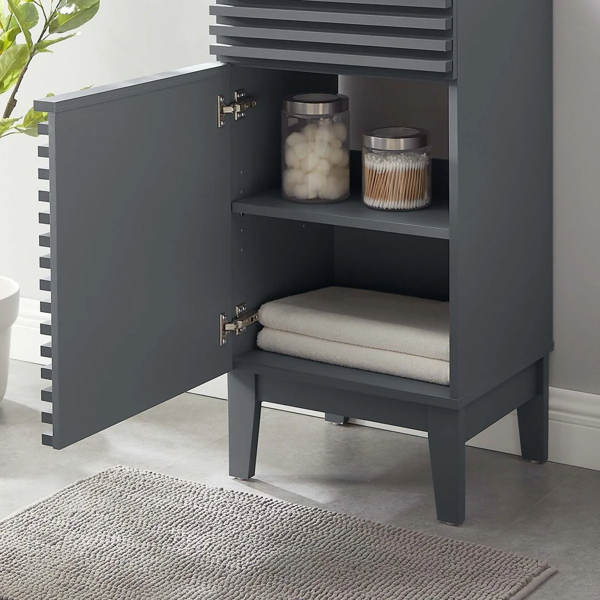 Mid-Century Bathroom Vanity Cabinet — Compact Modern Vanity Storage Cabinet - Image 73