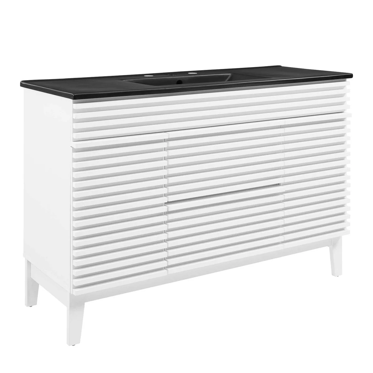 Mid-Century Bathroom Vanity Cabinet with Sink Storage and Modern Design