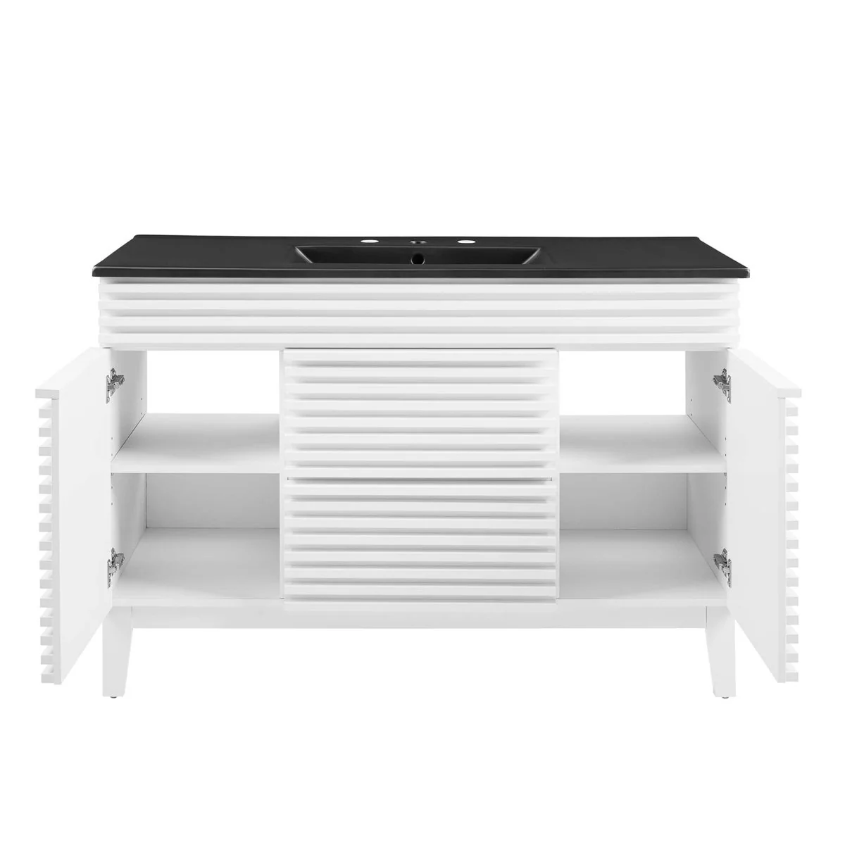 Mid-Century Bathroom Vanity Cabinet with Sink Storage and Modern Design - Image 8