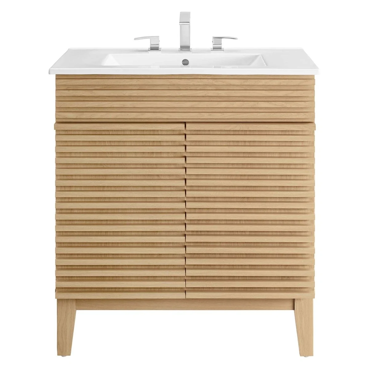 Mid-Century Bathroom Vanity with Basin and Sink — Modern Vanity Cabinet for Bathroom - Image 24