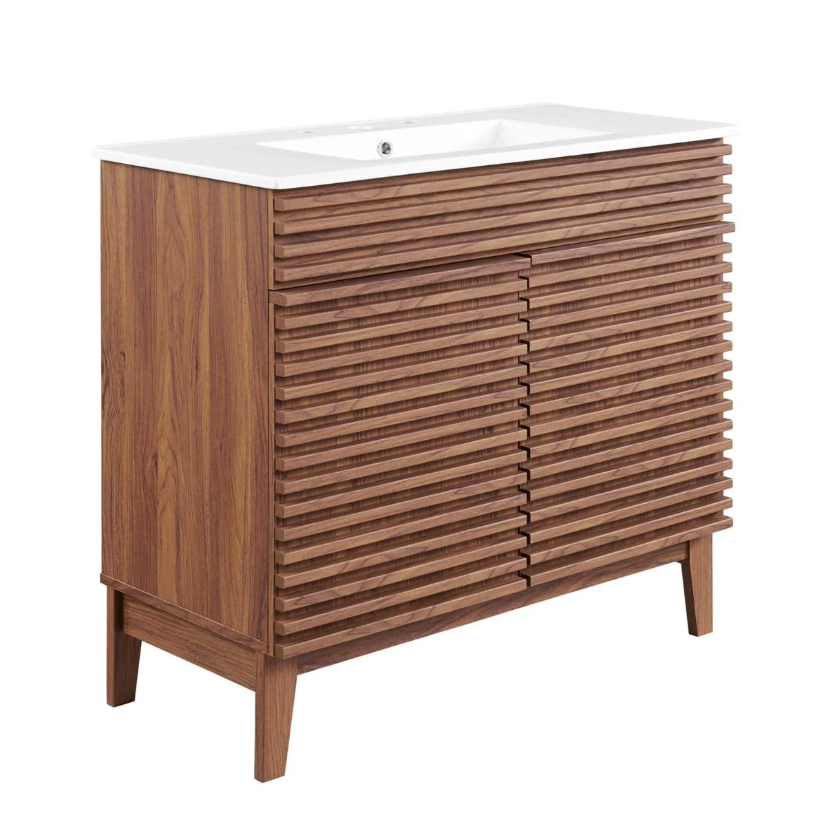 Mid-Century Bathroom Vanity with Basin and Sink — Modern Vanity Cabinet for Bathroom - Image 65