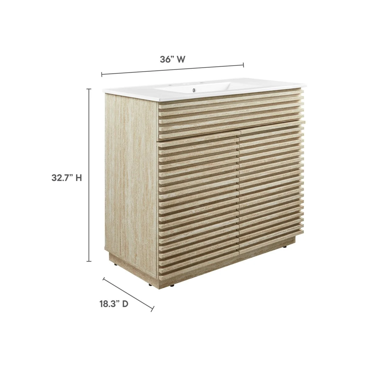 Mid-Century Bathroom Vanity with Basin and Sink — Modern Vanity Cabinet for Bathroom - Image 77