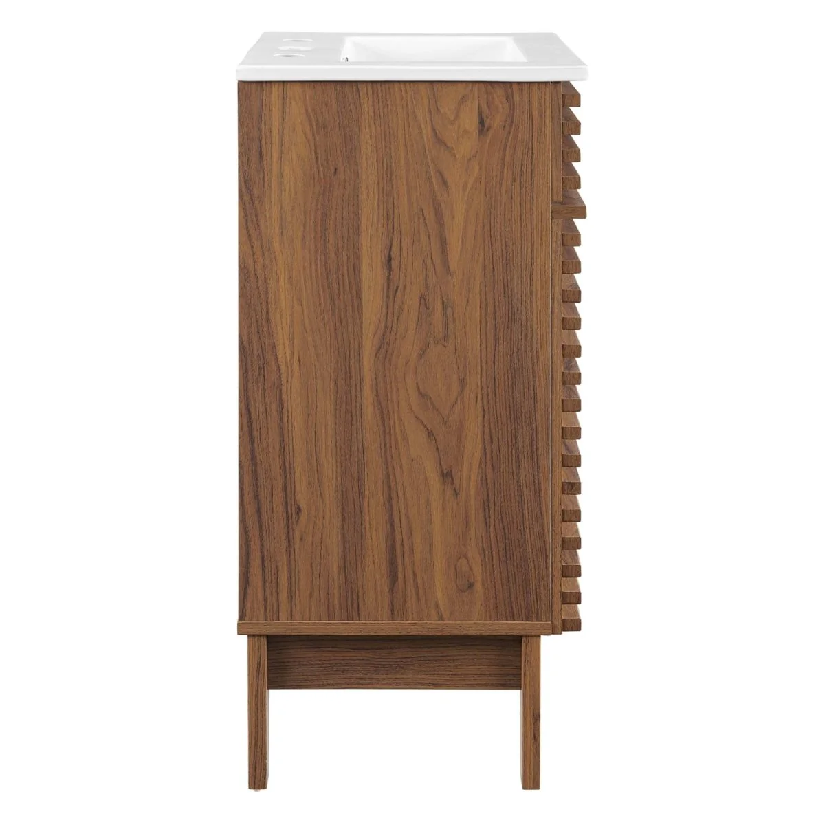 Mid-Century Bathroom Vanity with Sink — Freestanding Single-Sink Vanity Cabinet - Image 49