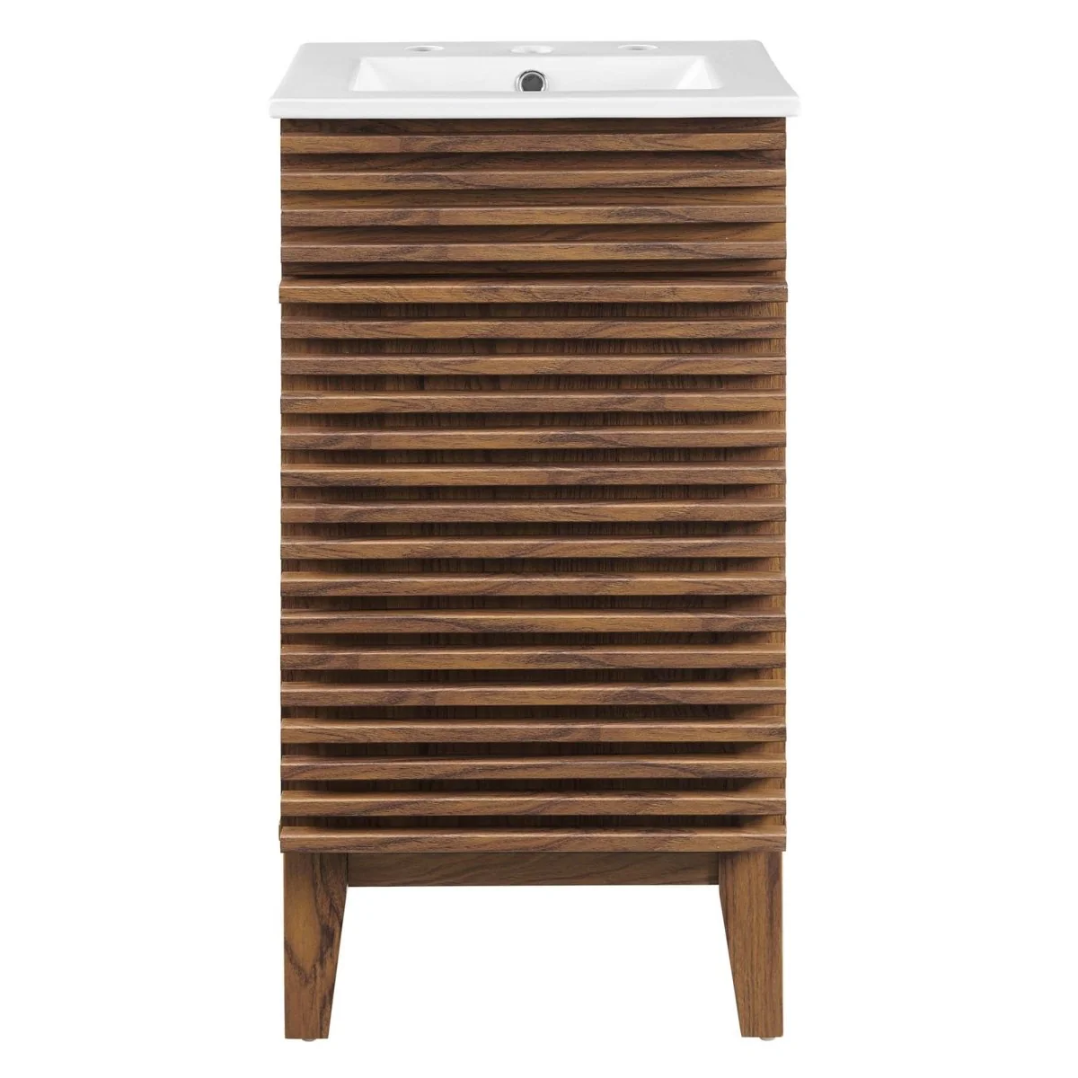Mid-Century Bathroom Vanity with Sink — Freestanding Single-Sink Vanity Cabinet - Image 51
