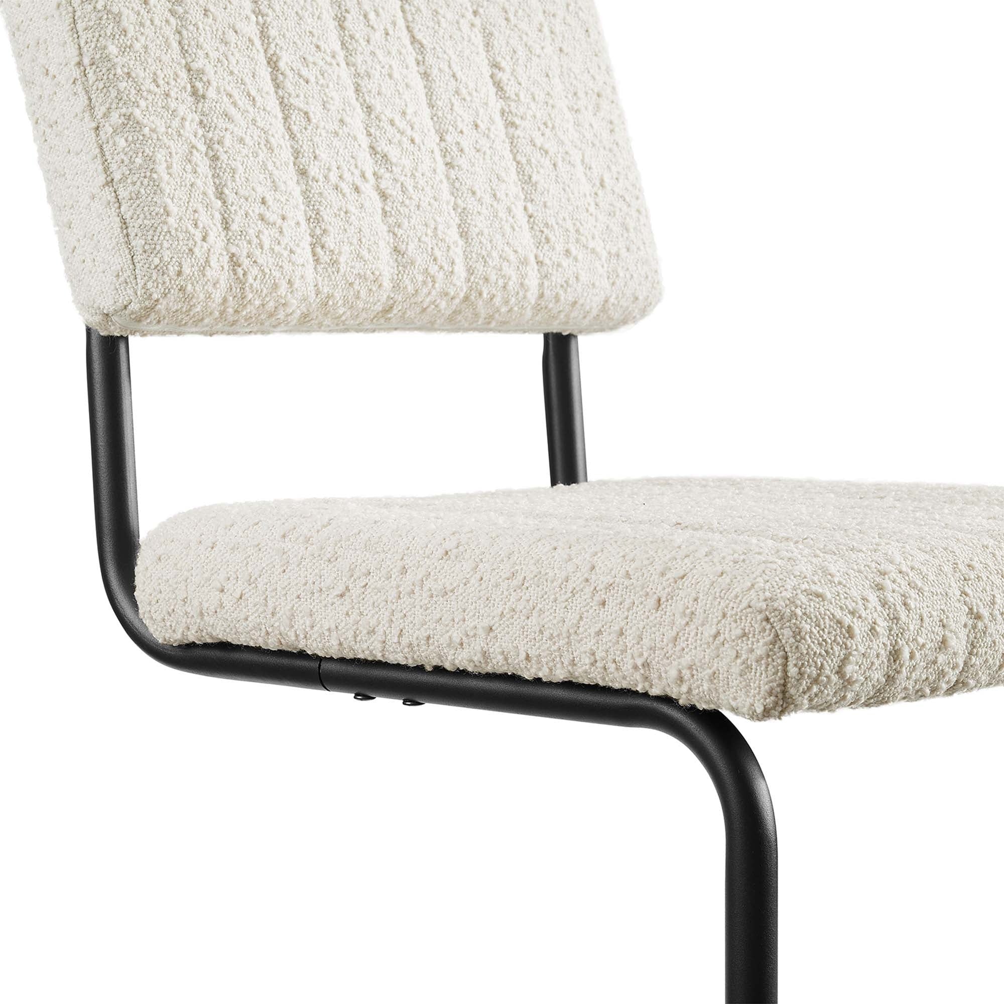Mid-Century Boucle Upholstered Dining Side Chairs Set of 2 - Image 12