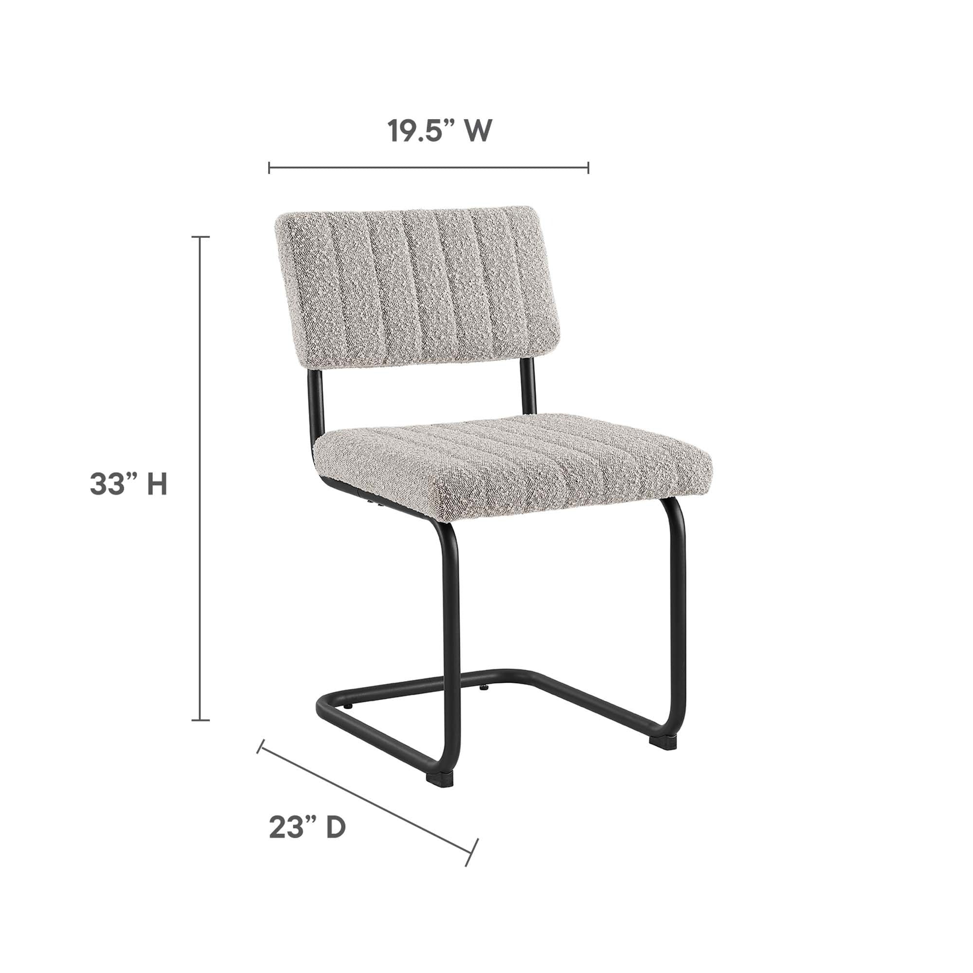 Mid-Century Boucle Upholstered Dining Side Chairs Set of 2 - Image 6