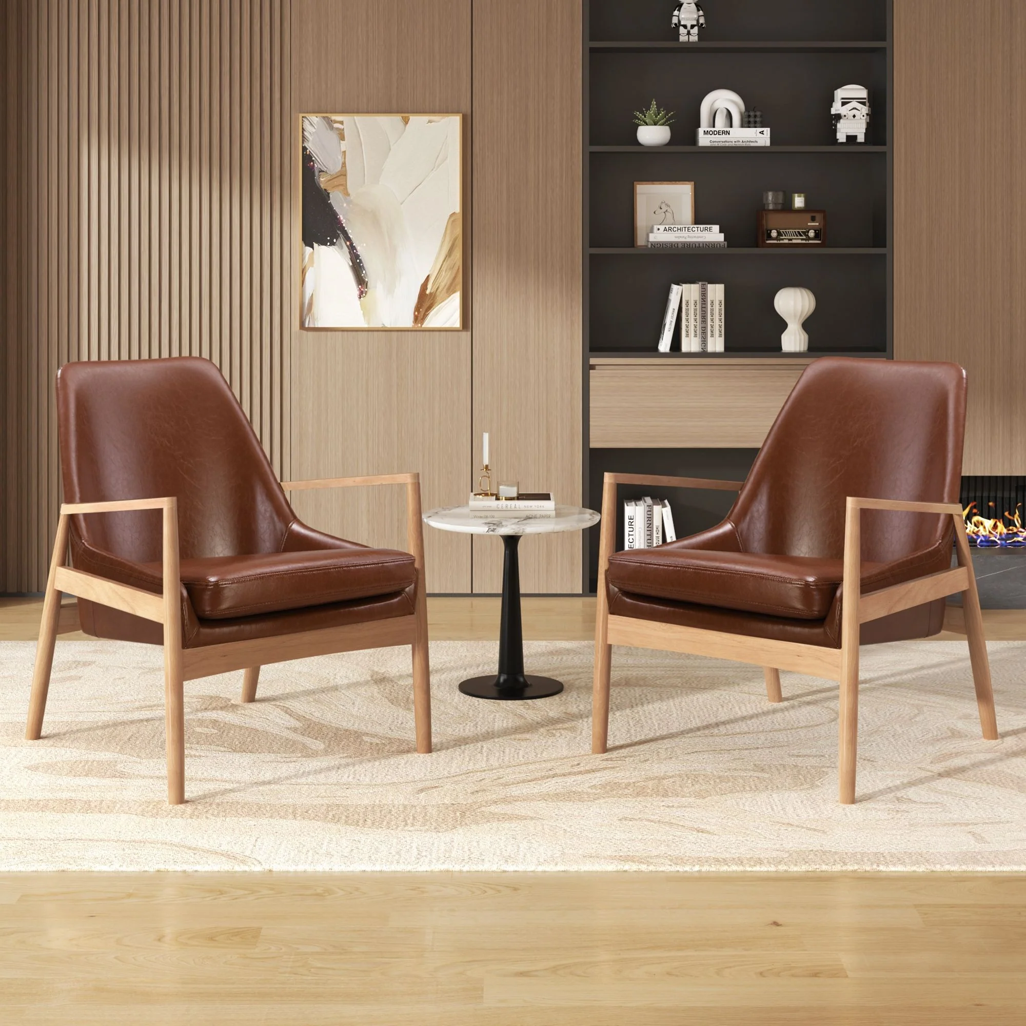 Mid-Century Modern Accent Armchair With High Back - Image 10