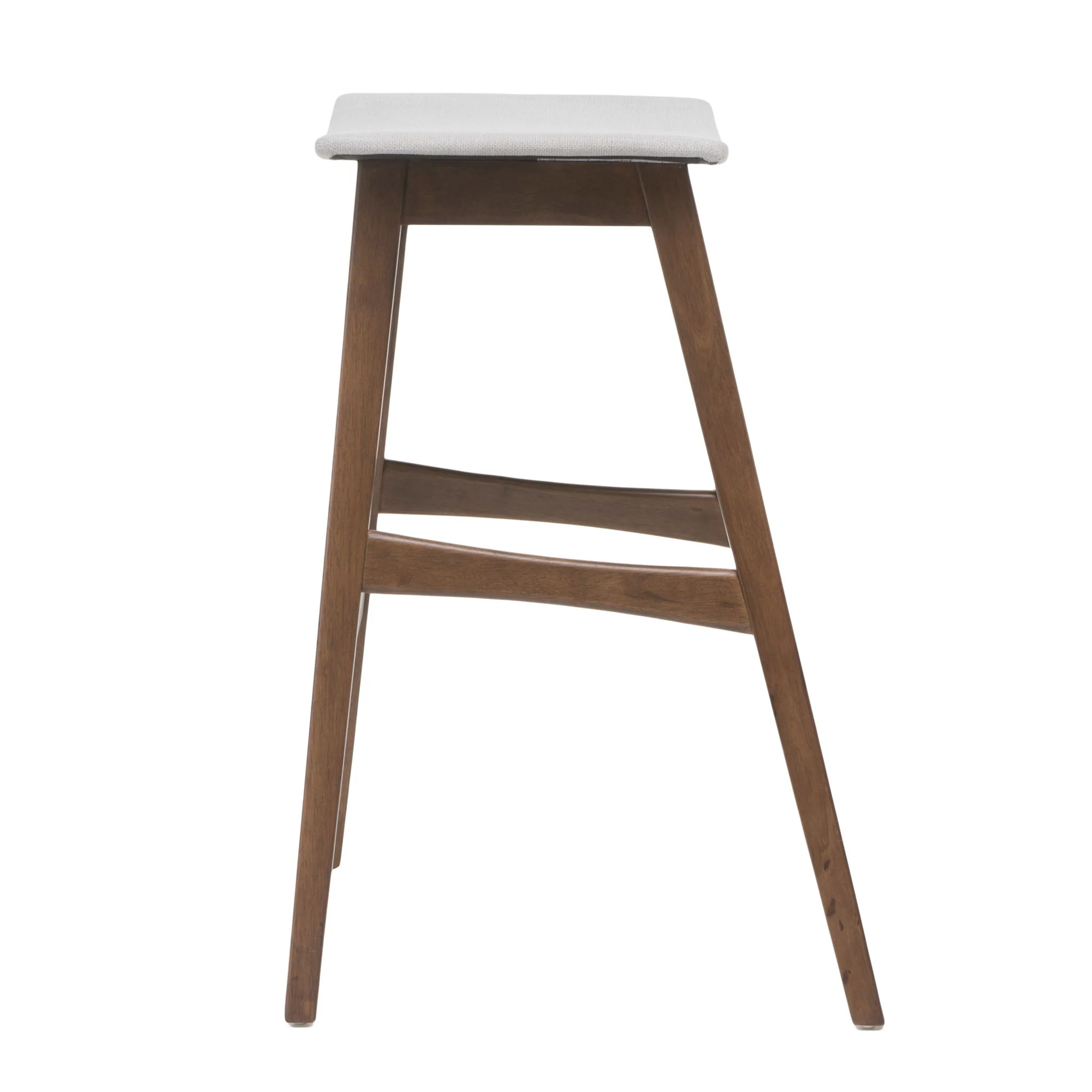 Mid Century Modern Bar Stool Set With Upholstered Seating - Image 12