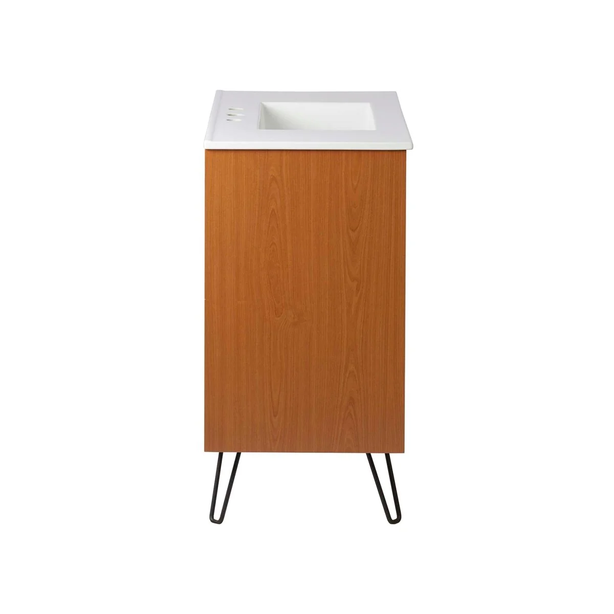 Mid-Century Modern Bathroom Vanity with Ceramic Sink and Storage Drawers - Image 21
