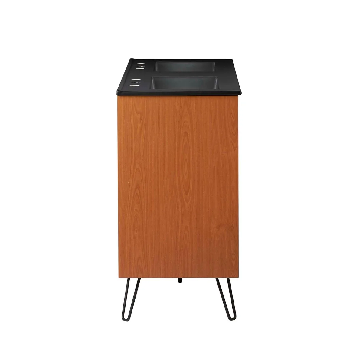 Mid-Century Modern Bathroom Vanity with Ceramic Sink and Storage Drawers - Image 58