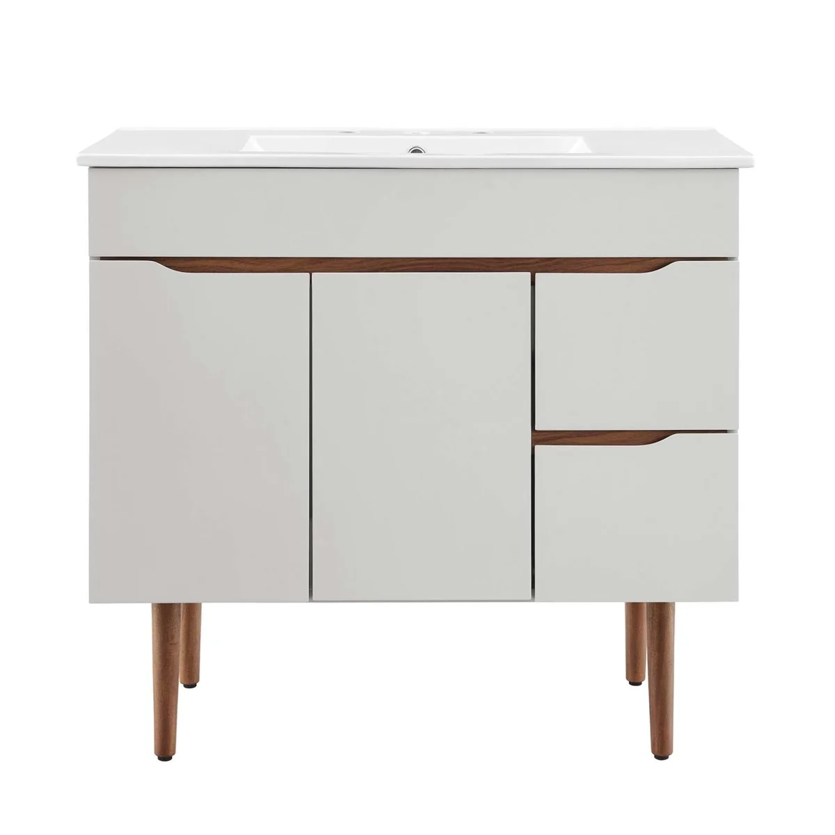 Mid-Century Modern Bathroom Vanity with Sink — Multiple Sizes and Finishes Available - Image 16
